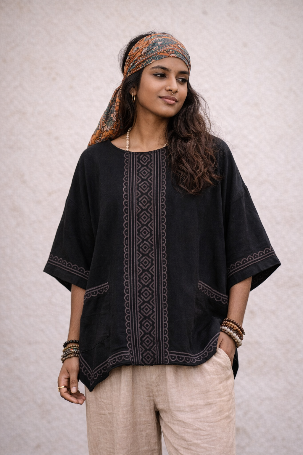 Bairan Cotton Top- Dark Night