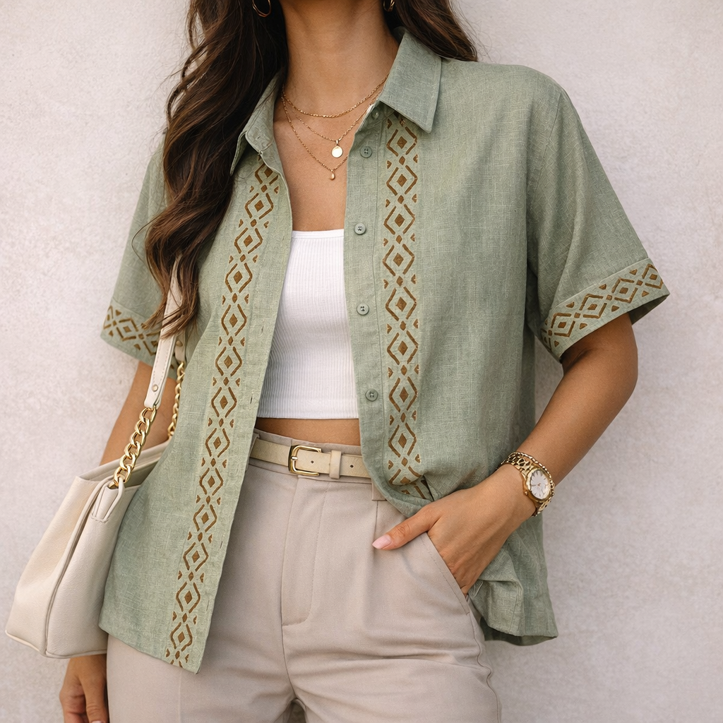 Rahgir Cotton Shirt - Sage Green