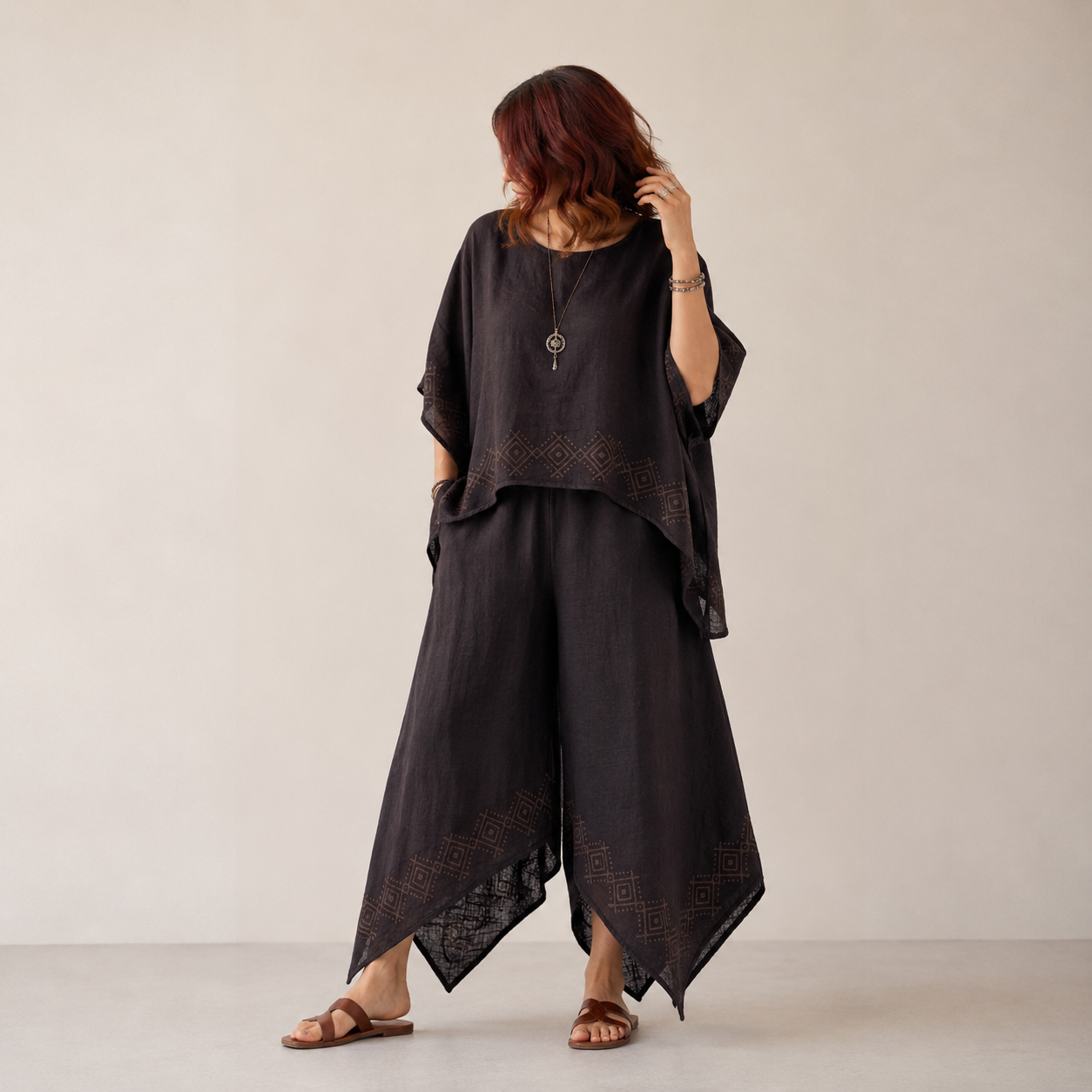 MiMi Cotton Co-ord Set - Claywood Brown