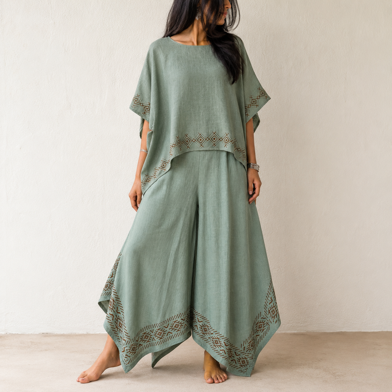 MiMi Cotton Co-ord Set - Sage Green