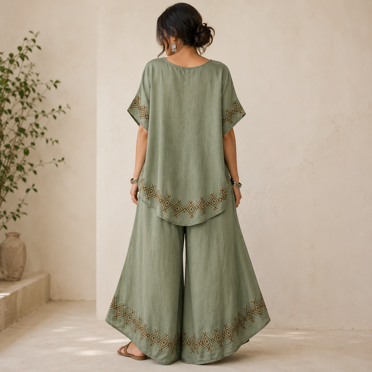MiMi Cotton Co-ord Set - Sage Green