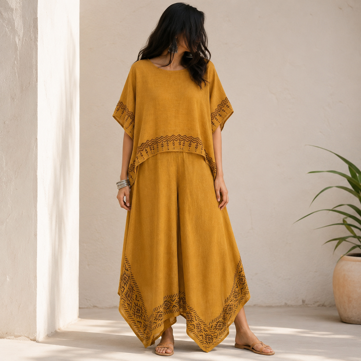 MiMi Cotton Co-ord Set - Mustard