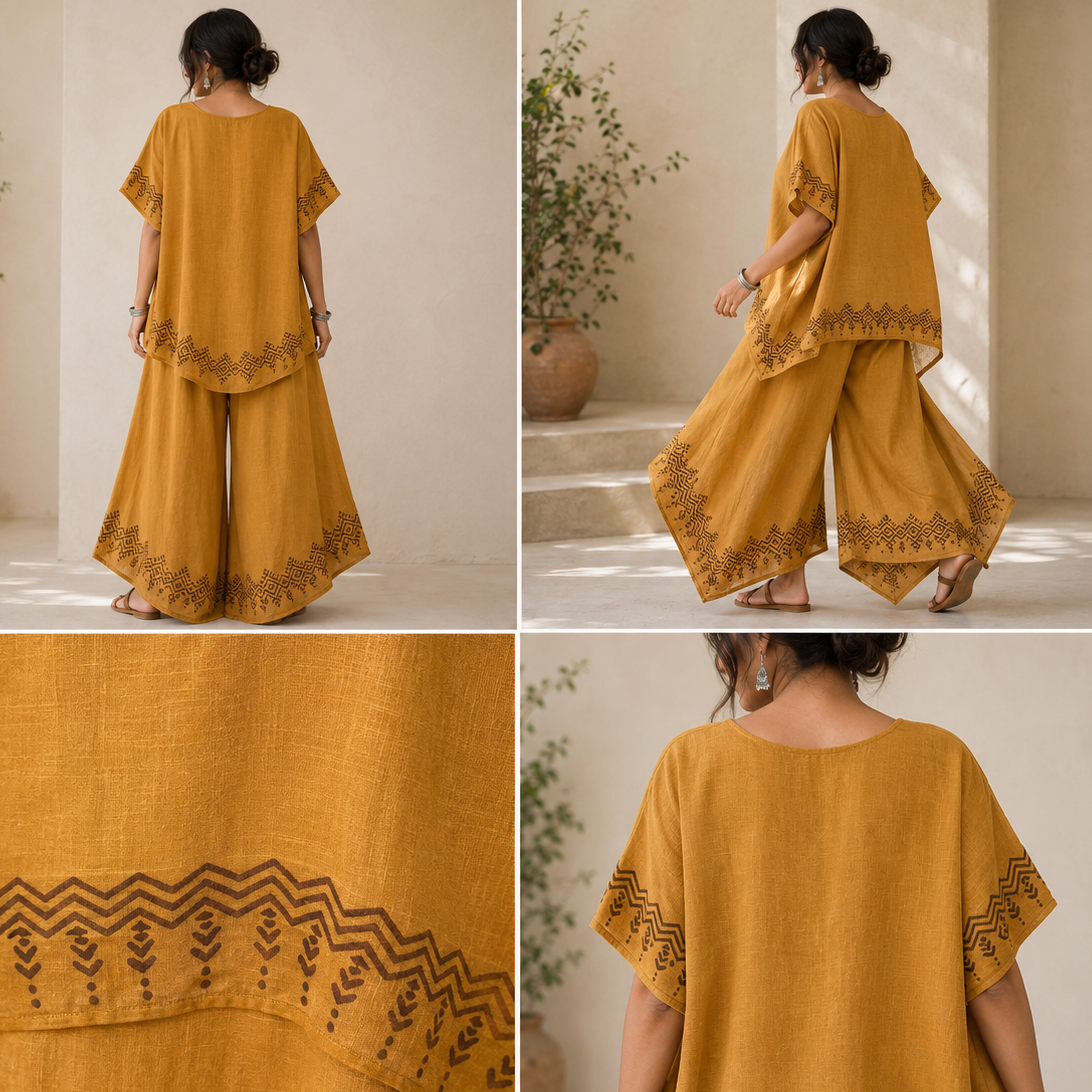 MiMi Cotton Co-ord Set - Mustard