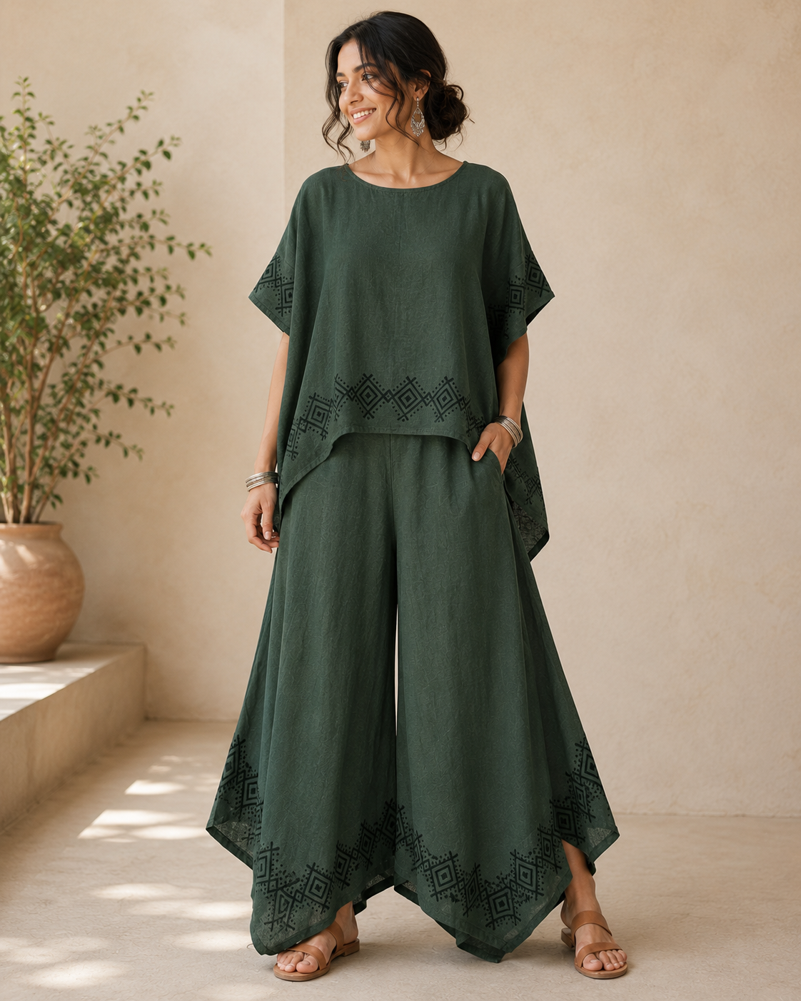 MiMi Cotton Co-ord Set - Forest