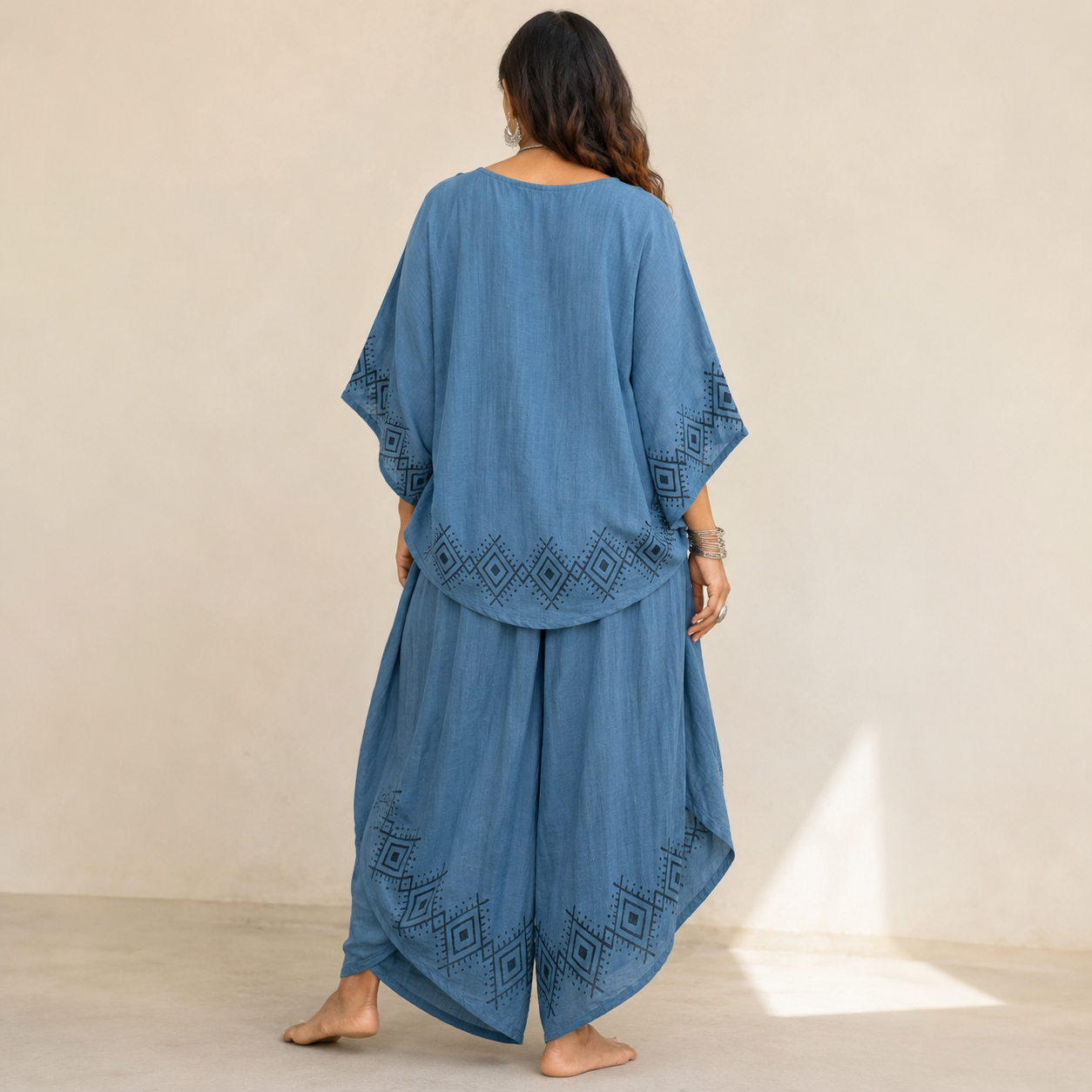MiMi Cotton Co-ord Set - Teal Blue