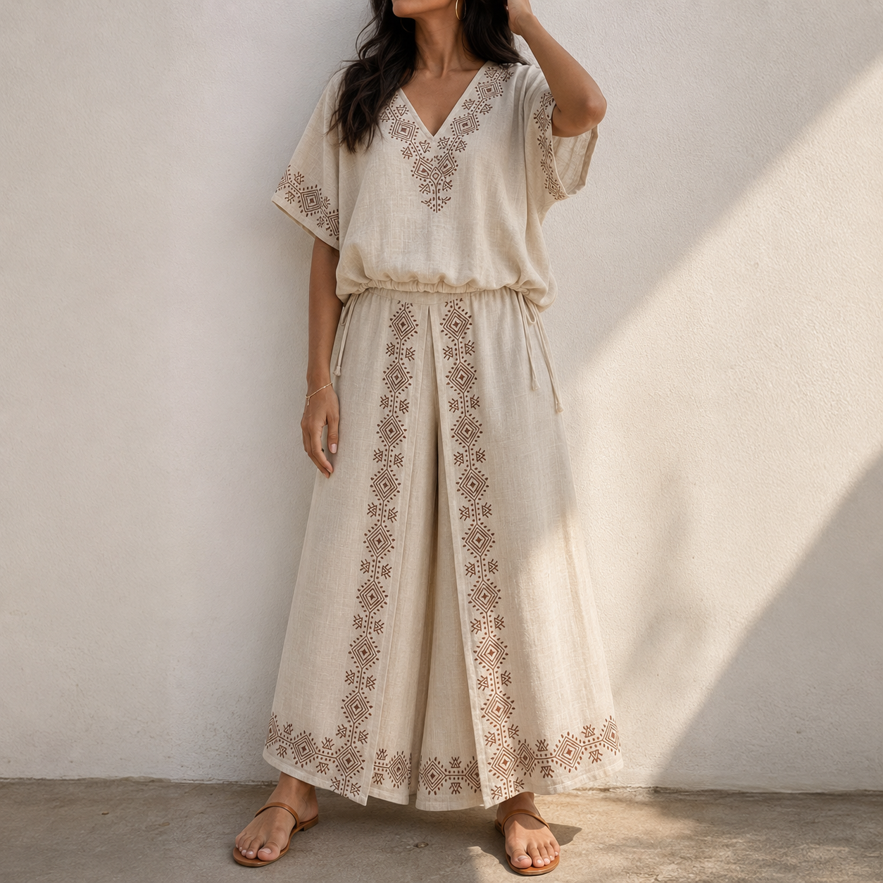 Zayra Co-ord Set- Warm Cream