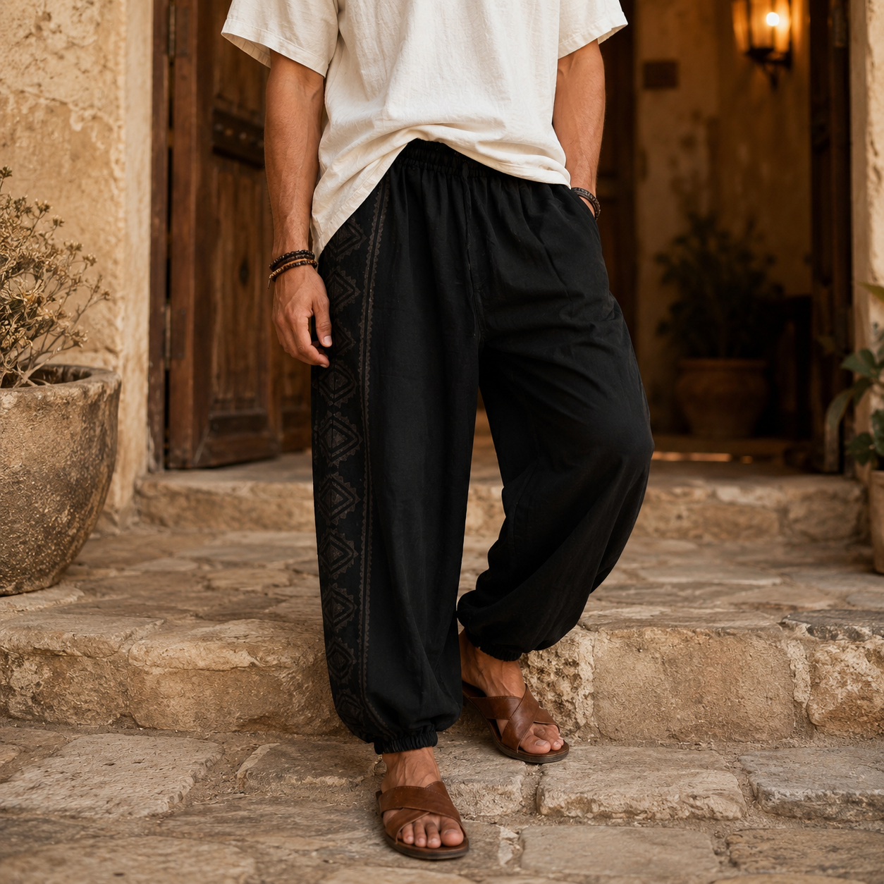 Moksha Cotton Pant- Midnight Black
