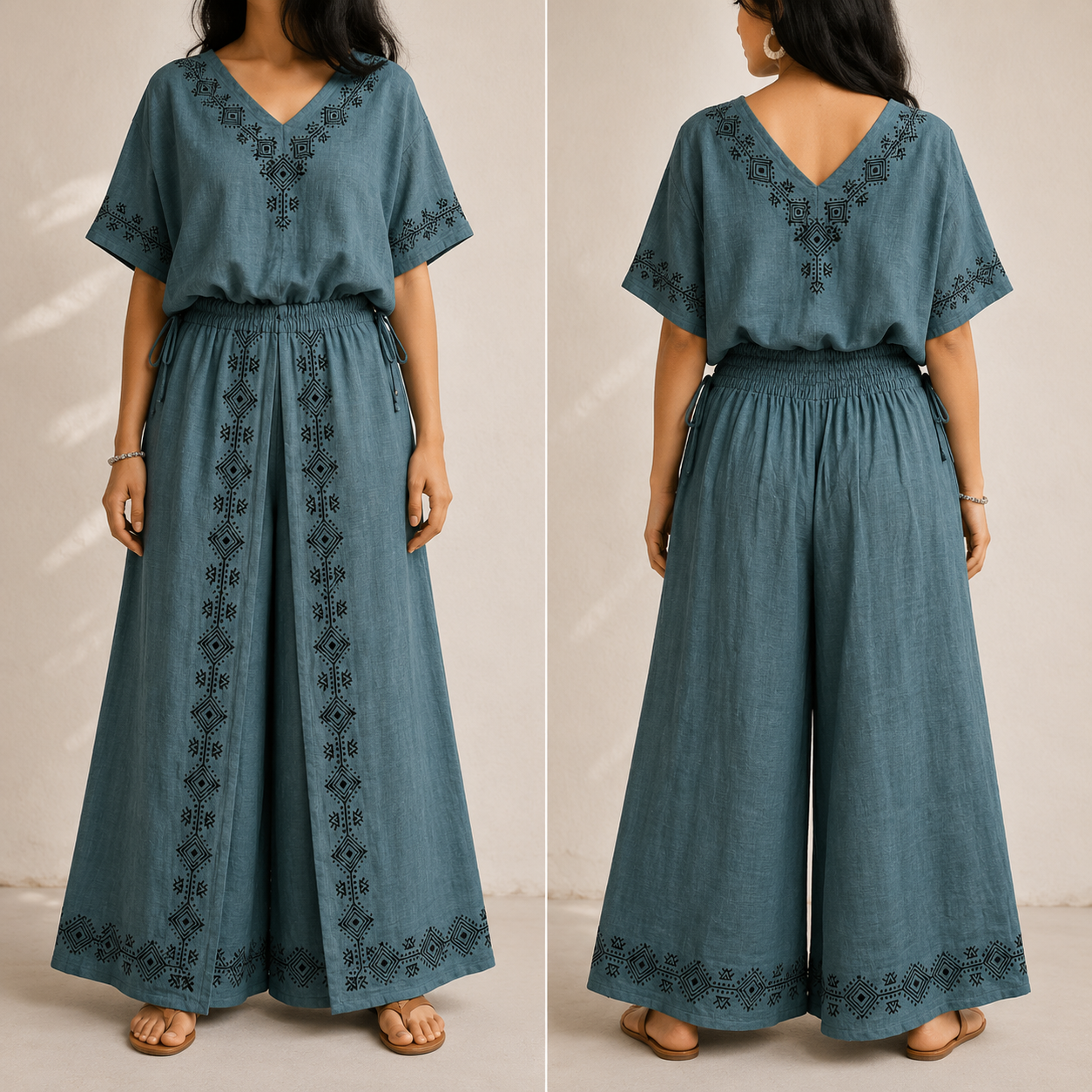 Zayra Co-ord Set- Dusty Teal