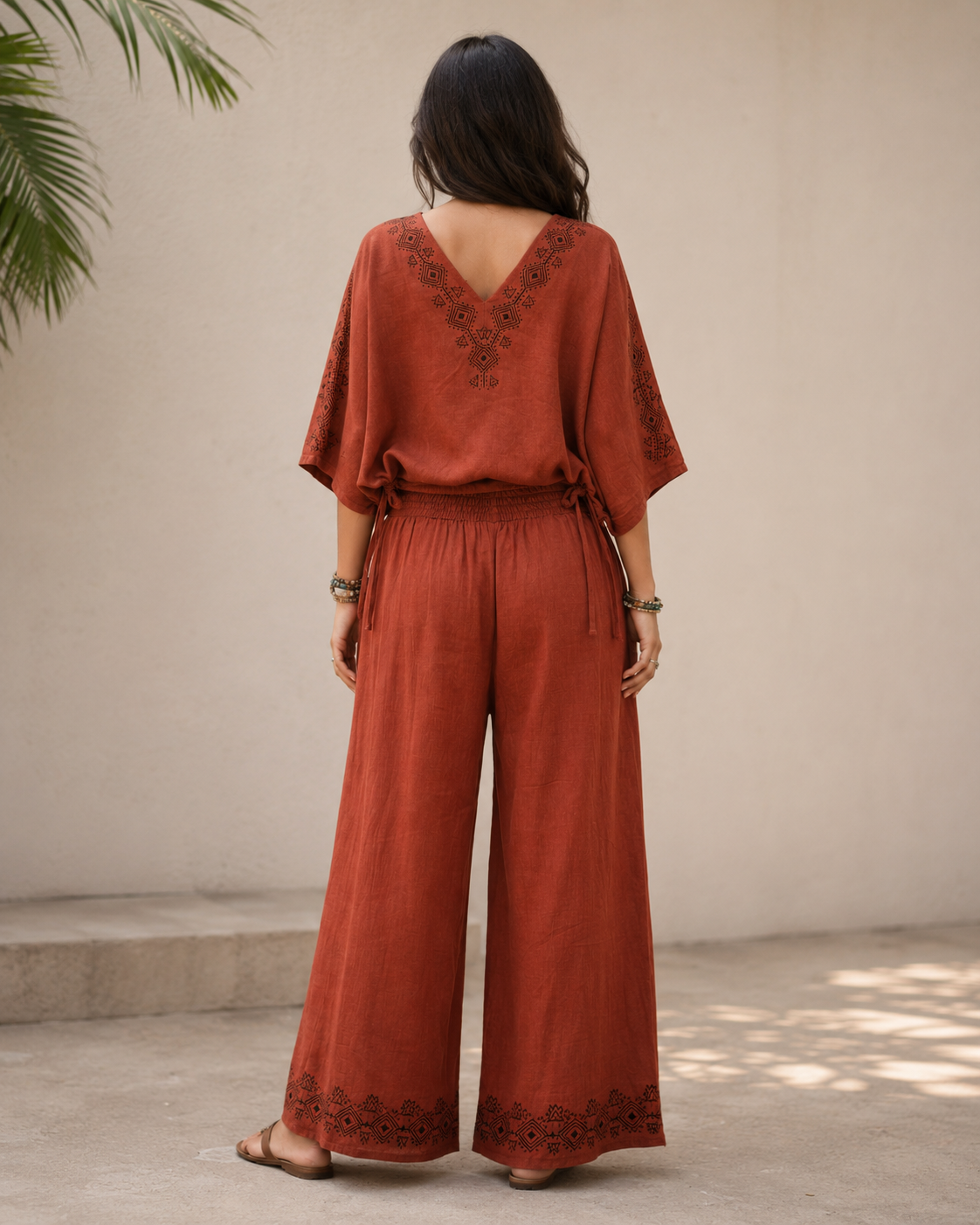 Zayra Co-ord Set- Rust Orange