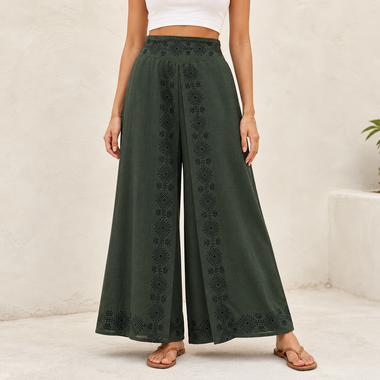 Mastani Cotton Pant- Forest