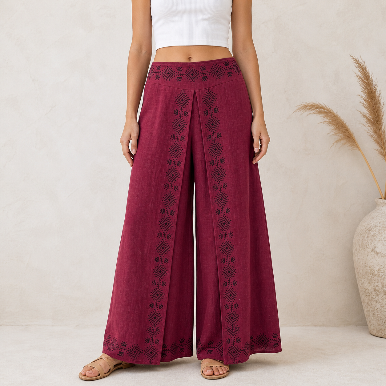 Mastani Cotton Pant- Mulberry Berry