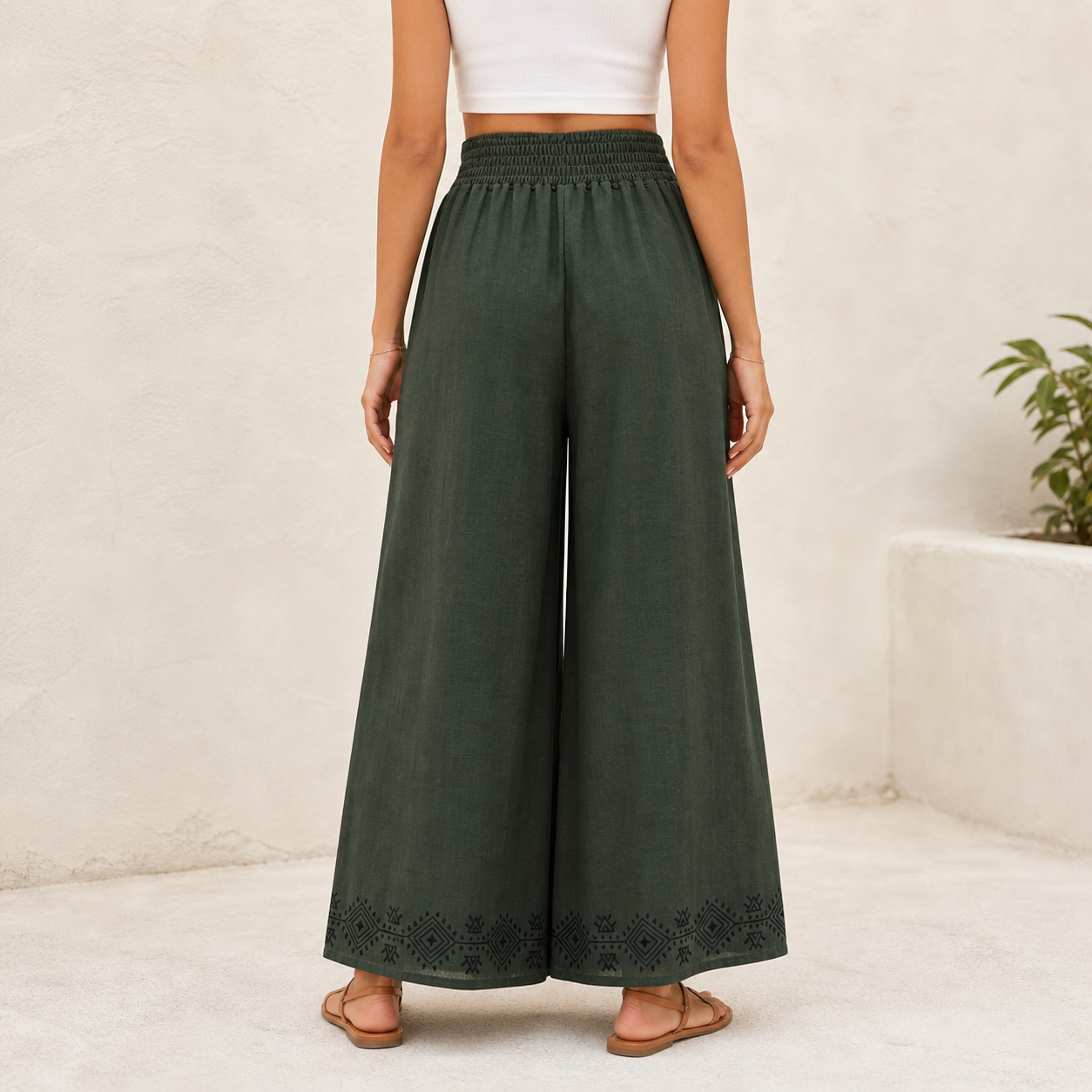 Mastani Cotton Pant- Forest