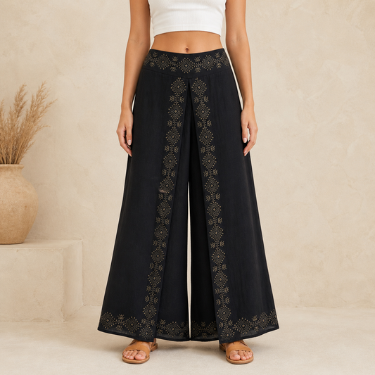 Mastani Cotton Pant- Midnight Balck