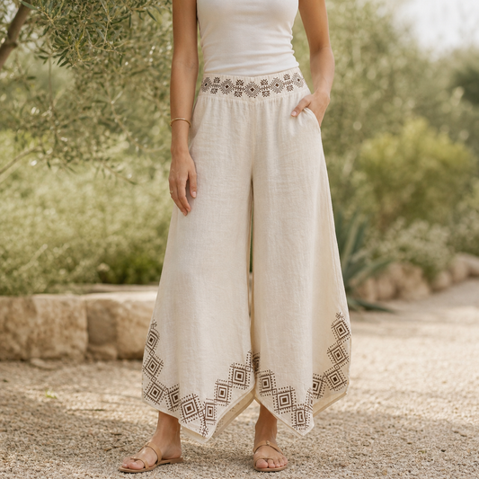 Mimi Cotton Pants - Warm cream