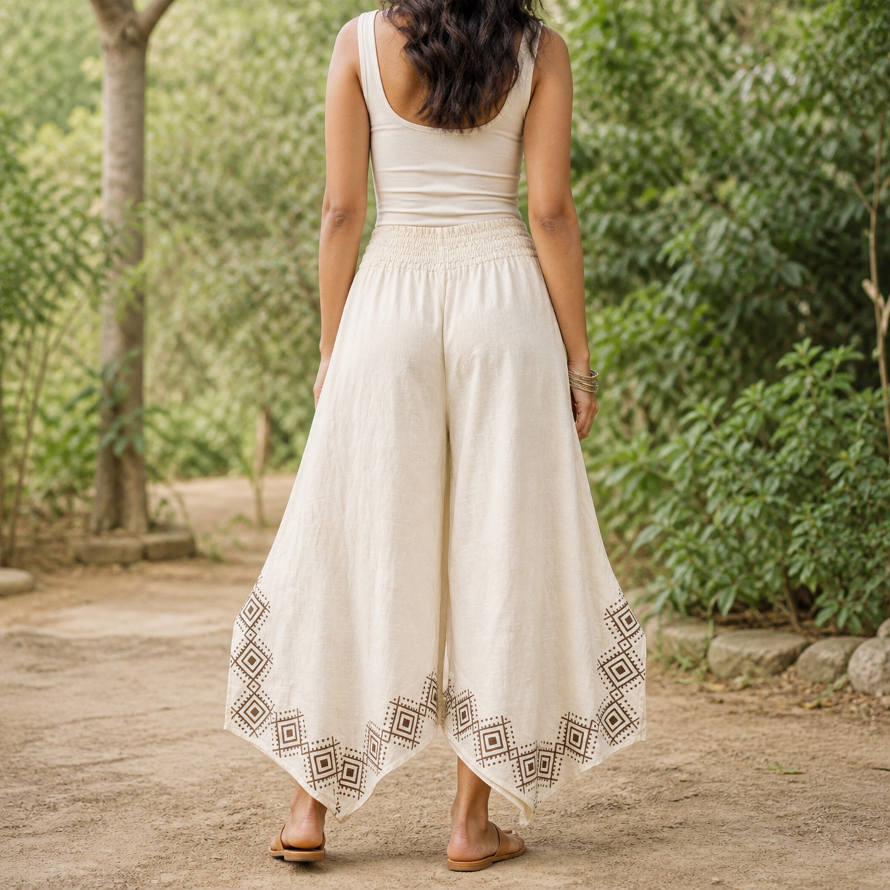 Radha Cotton Pants - Warm cream