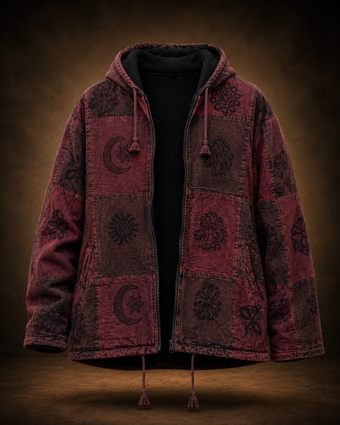Pahadi Nepali Jacket - Vintage Wine