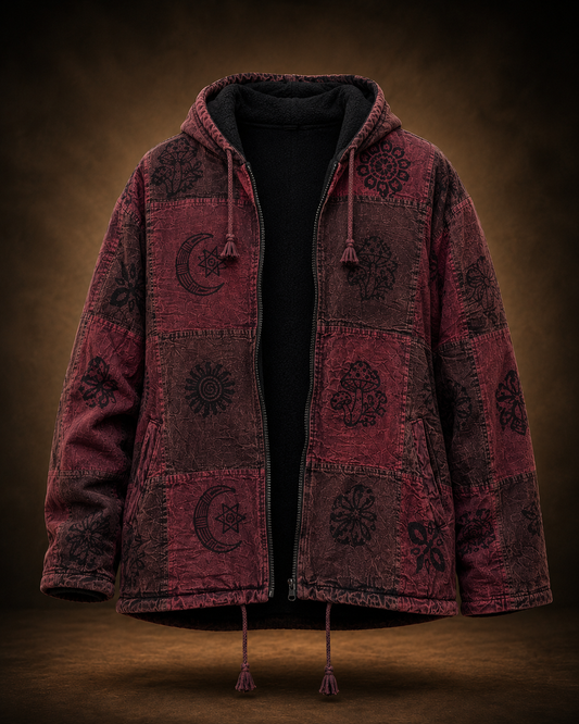 Pahadi Nepali Jacket - Vintage Wine
