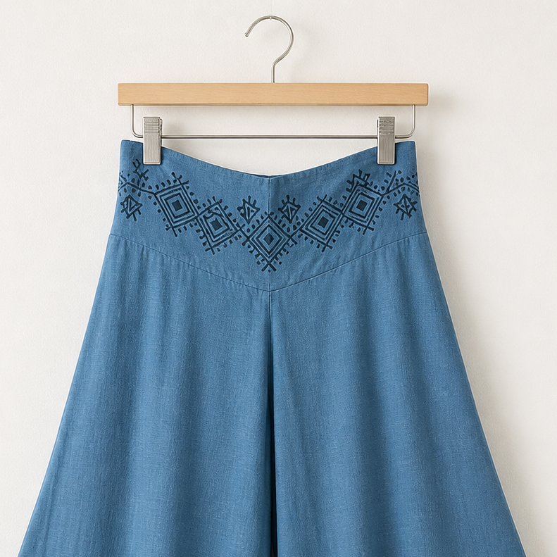 Radha Cotton Pants - Teal Blue