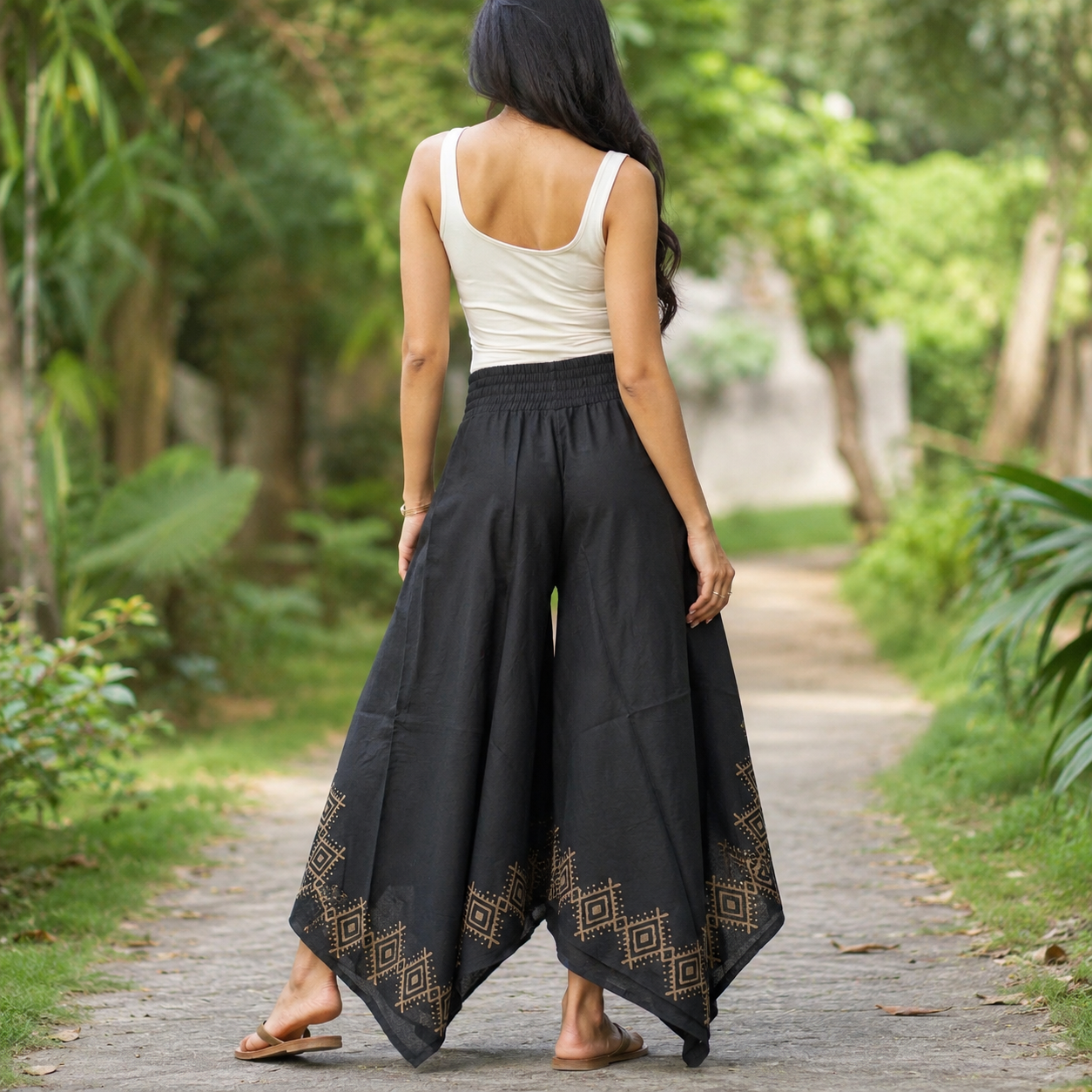 Radha Cotton Pants - Midnight Black