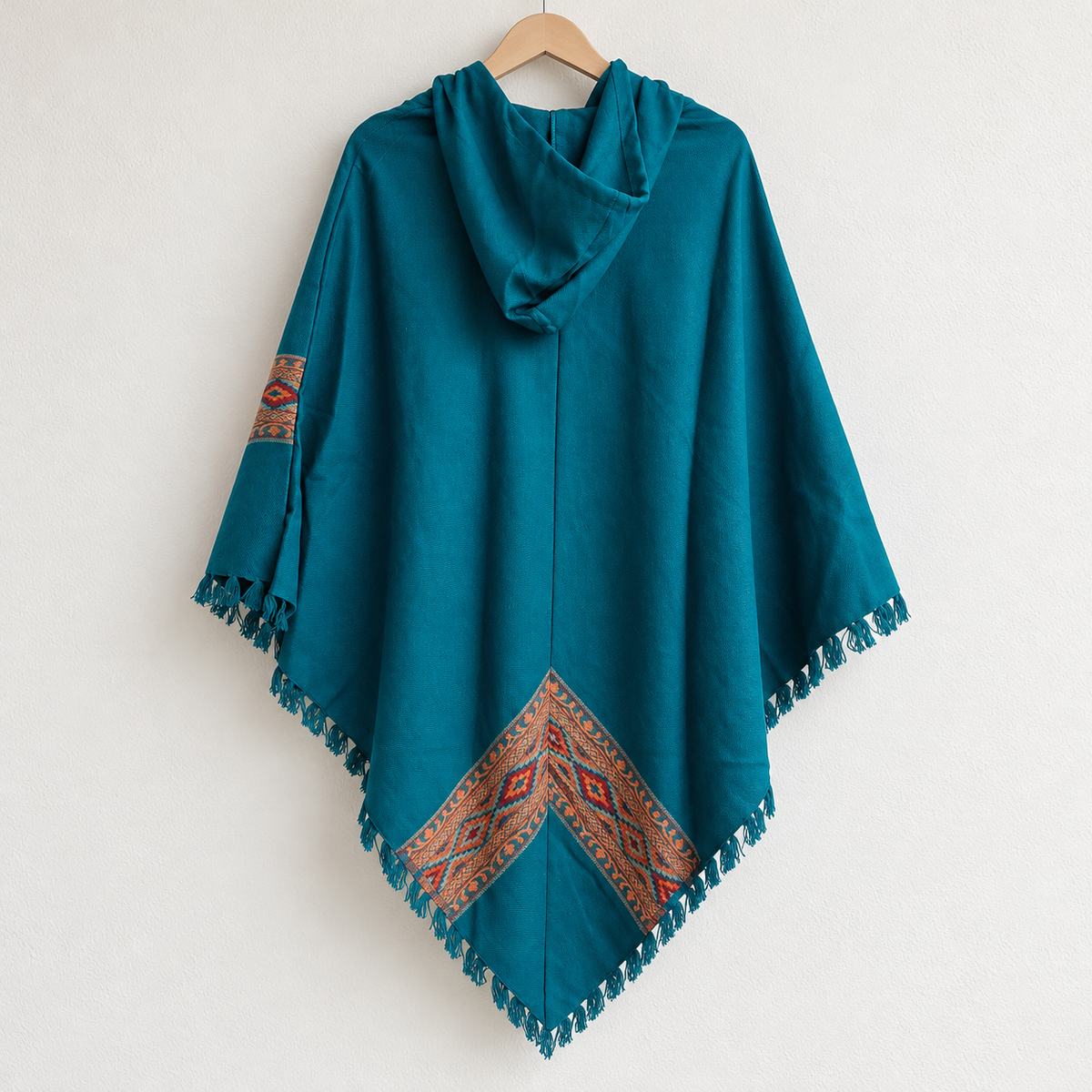 Pahadi Kullu Poncho- Firozi