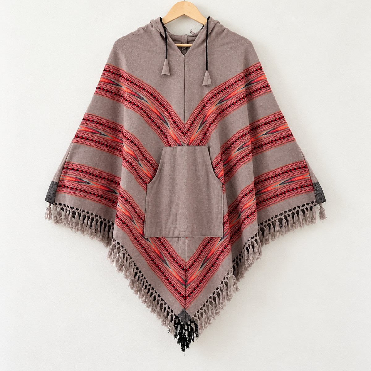 Pahadi Poncho 3 Patti with Hood - Beige