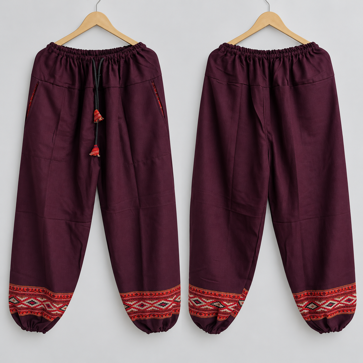 Woollen Pahadi Kullu Pants- Maroon