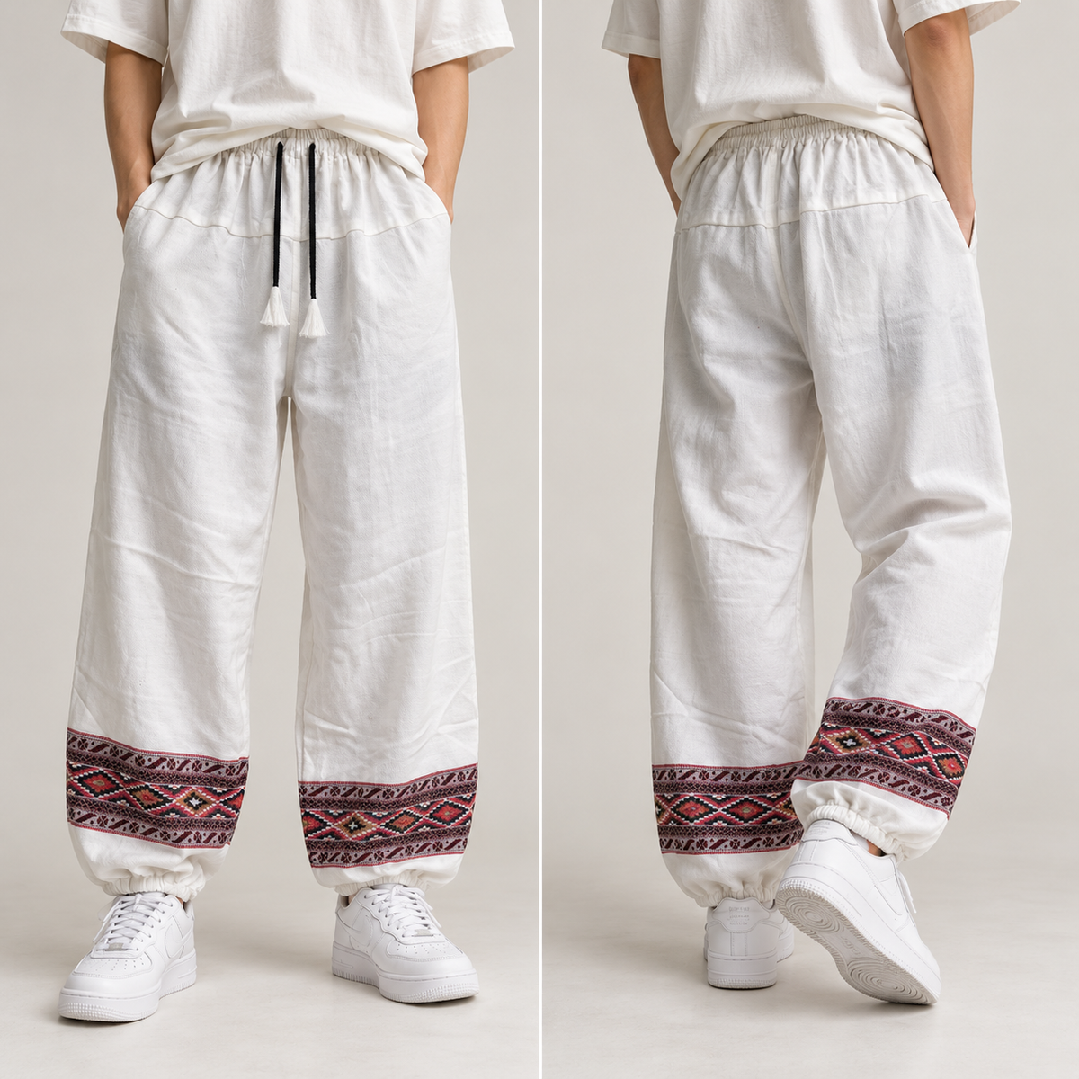 Woollen Pahadi Kullu Pants- White