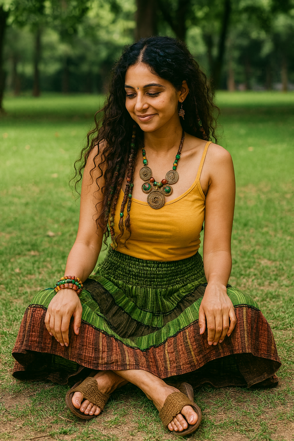 Boho Skirt - Forest