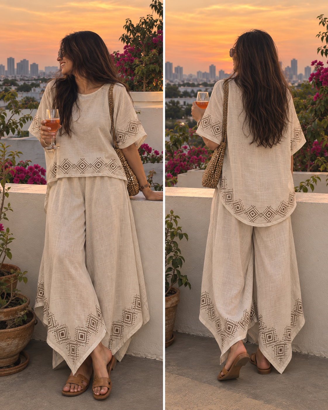 MiMi Cotton Co-ord Set - Warm Cream