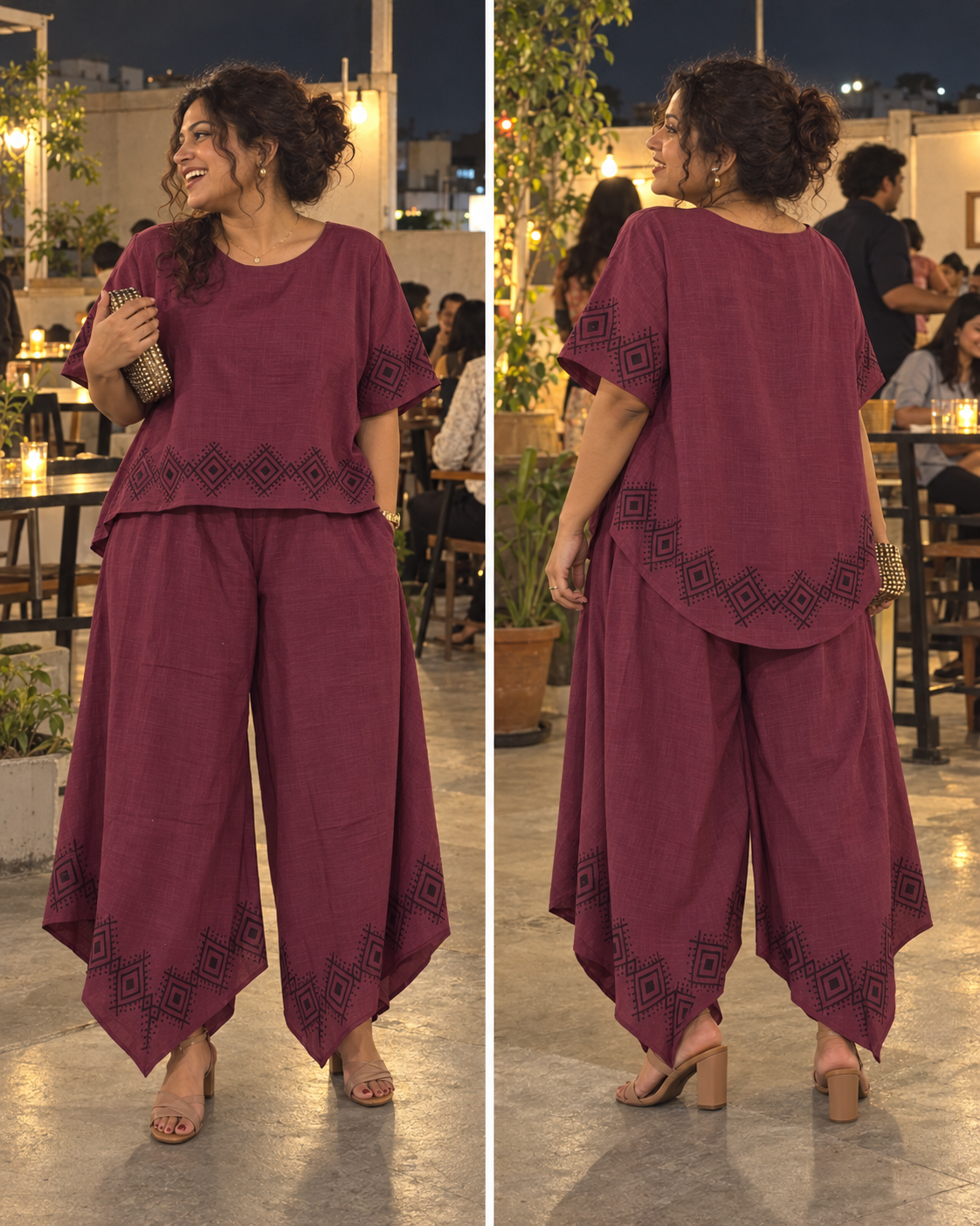 MiMi Cotton Co-ord Set - Berry