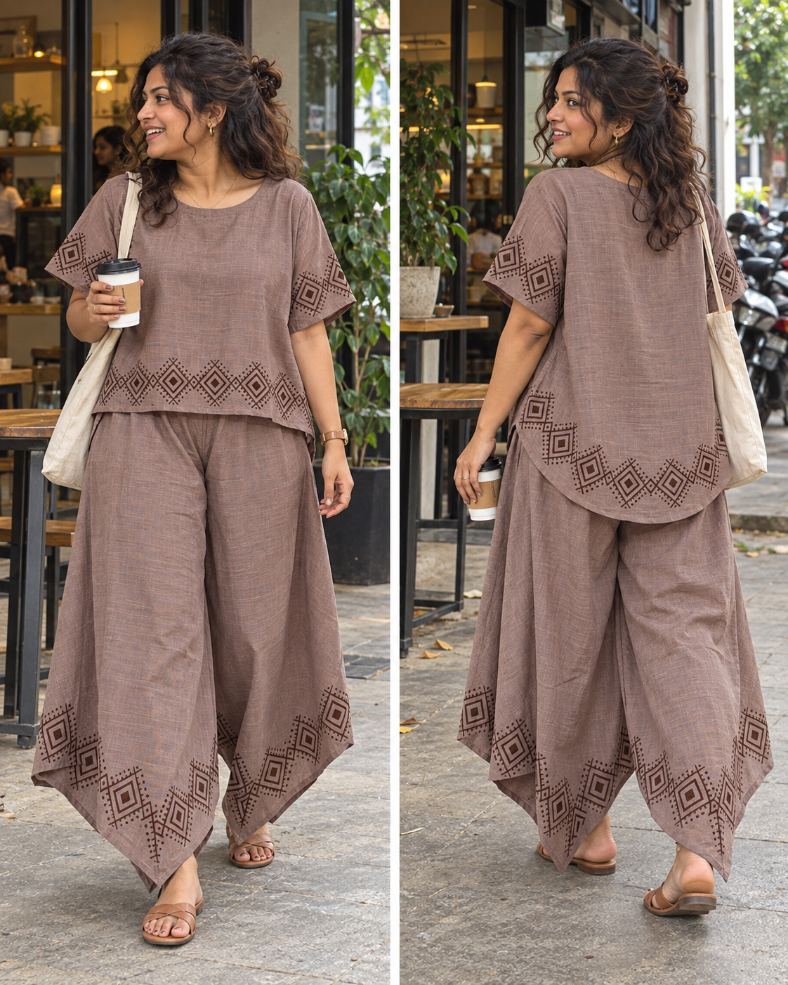 MiMi Cotton Co-ord Set - Light Sand