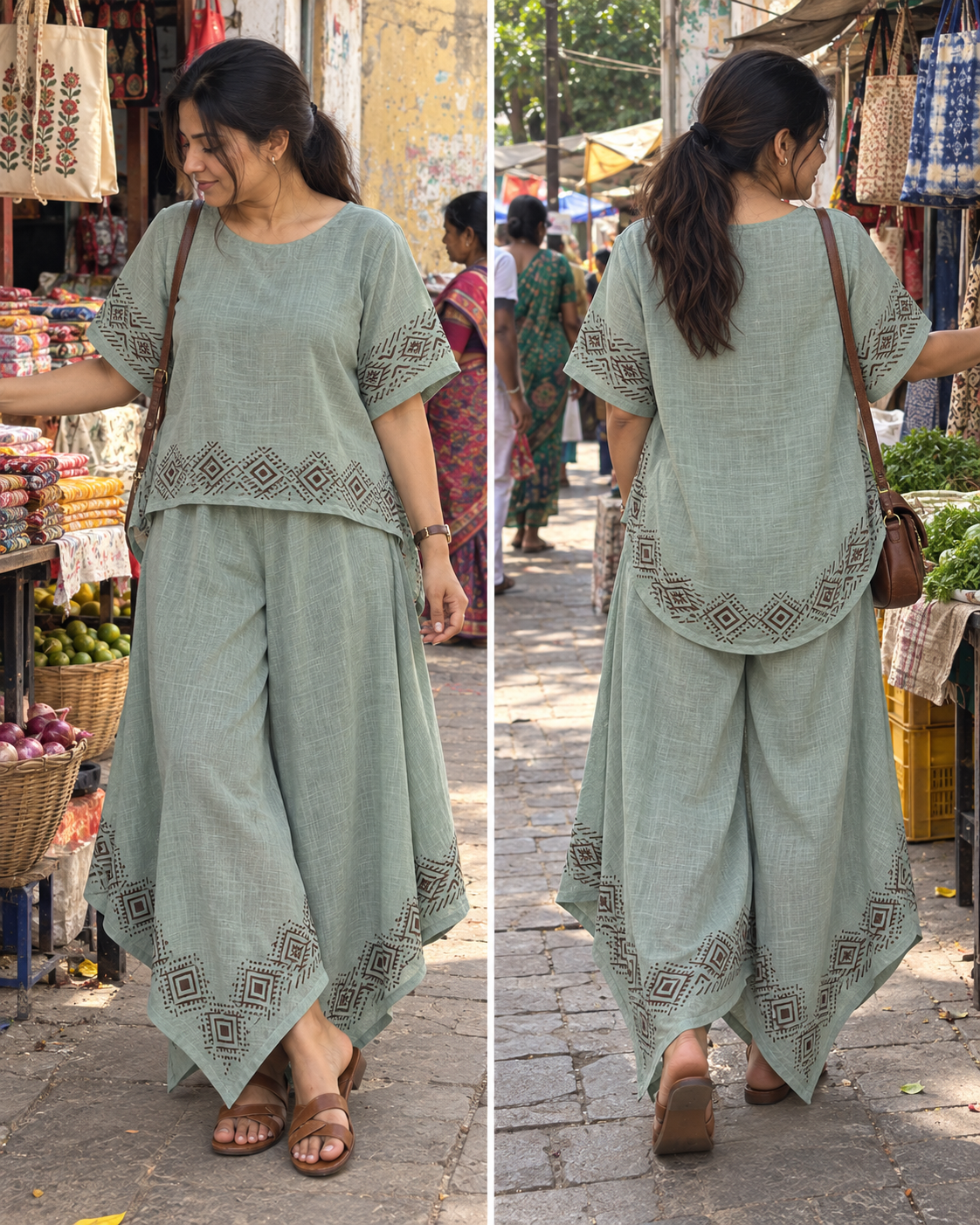 MiMi Cotton Co-ord Set - Sage Green