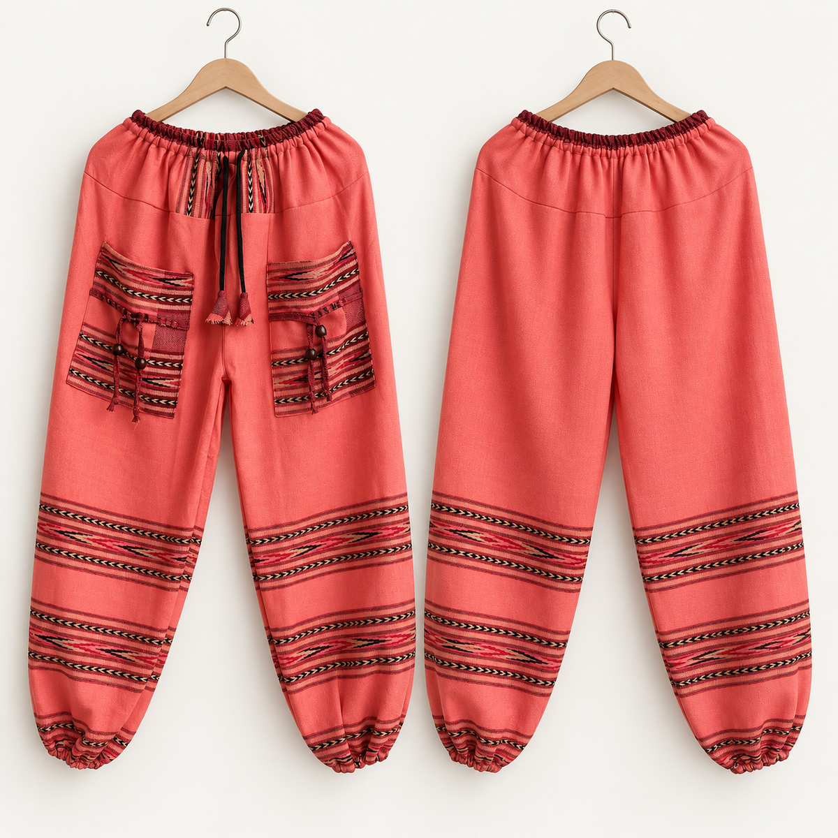 Woollen Kullu 3 Patti Pants- Peach