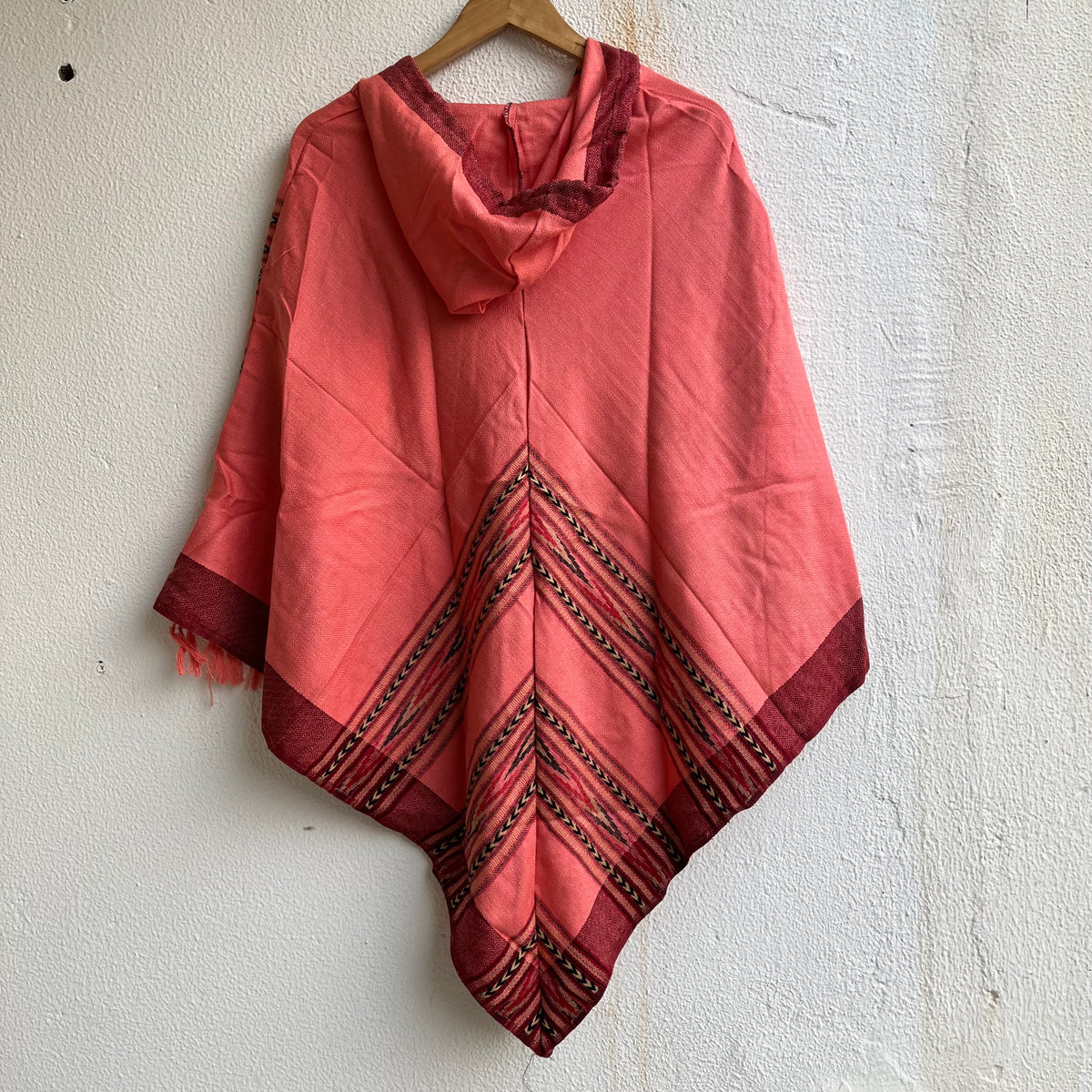 Pahadi Poncho 3 Patti with Hood - Peach