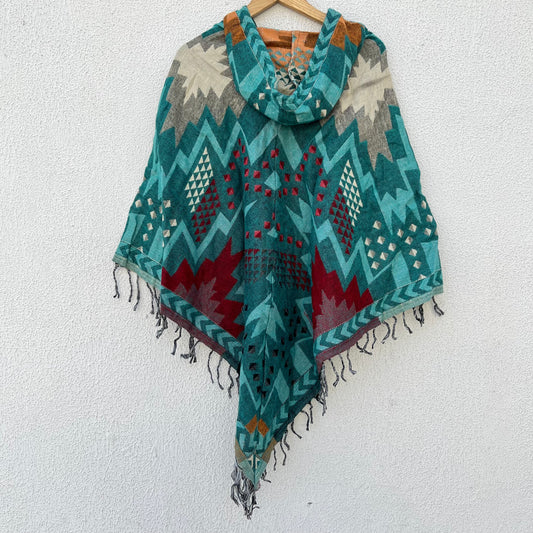 Pahadi Printed Poncho With Hood