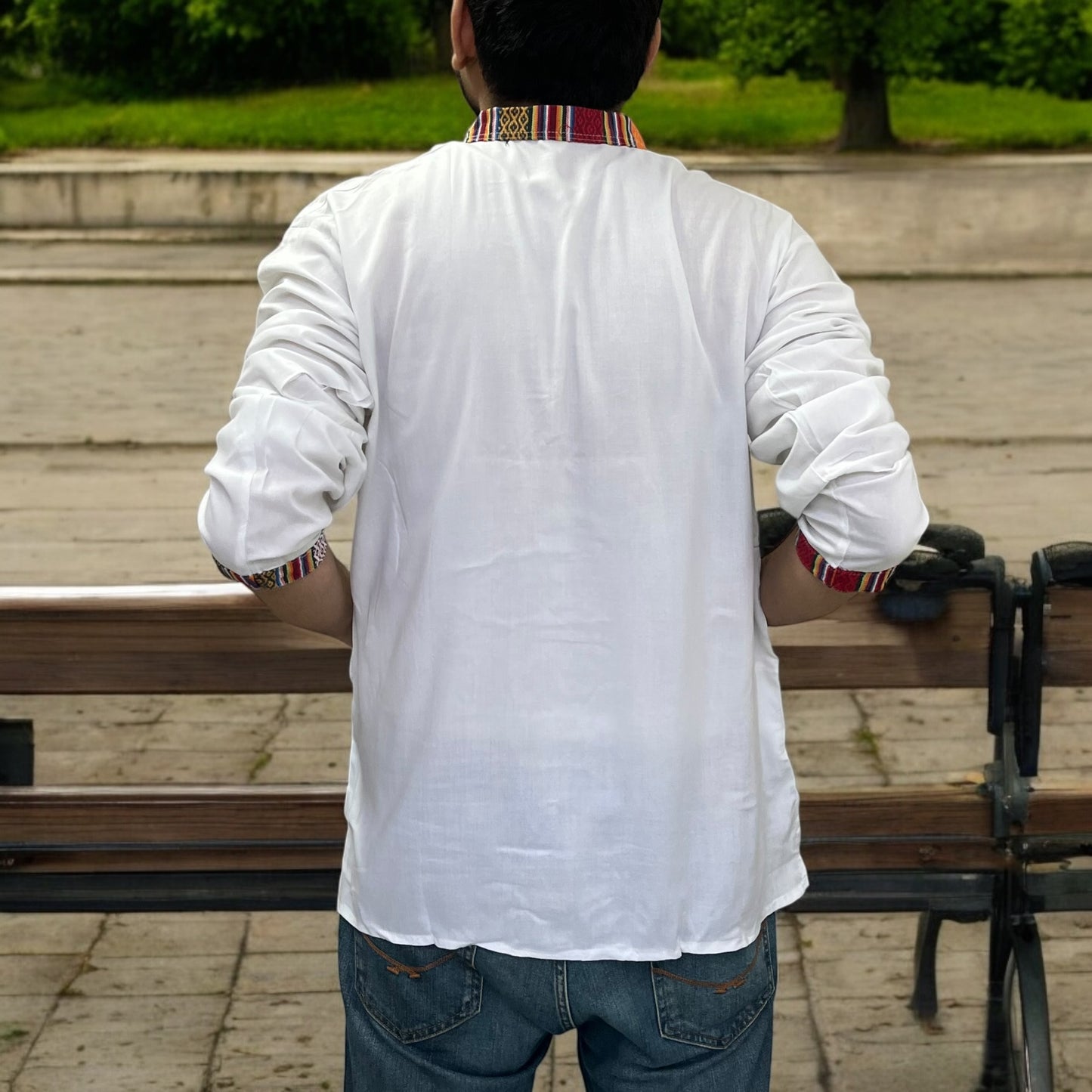 7 Chakra Kurta - White with Pocket