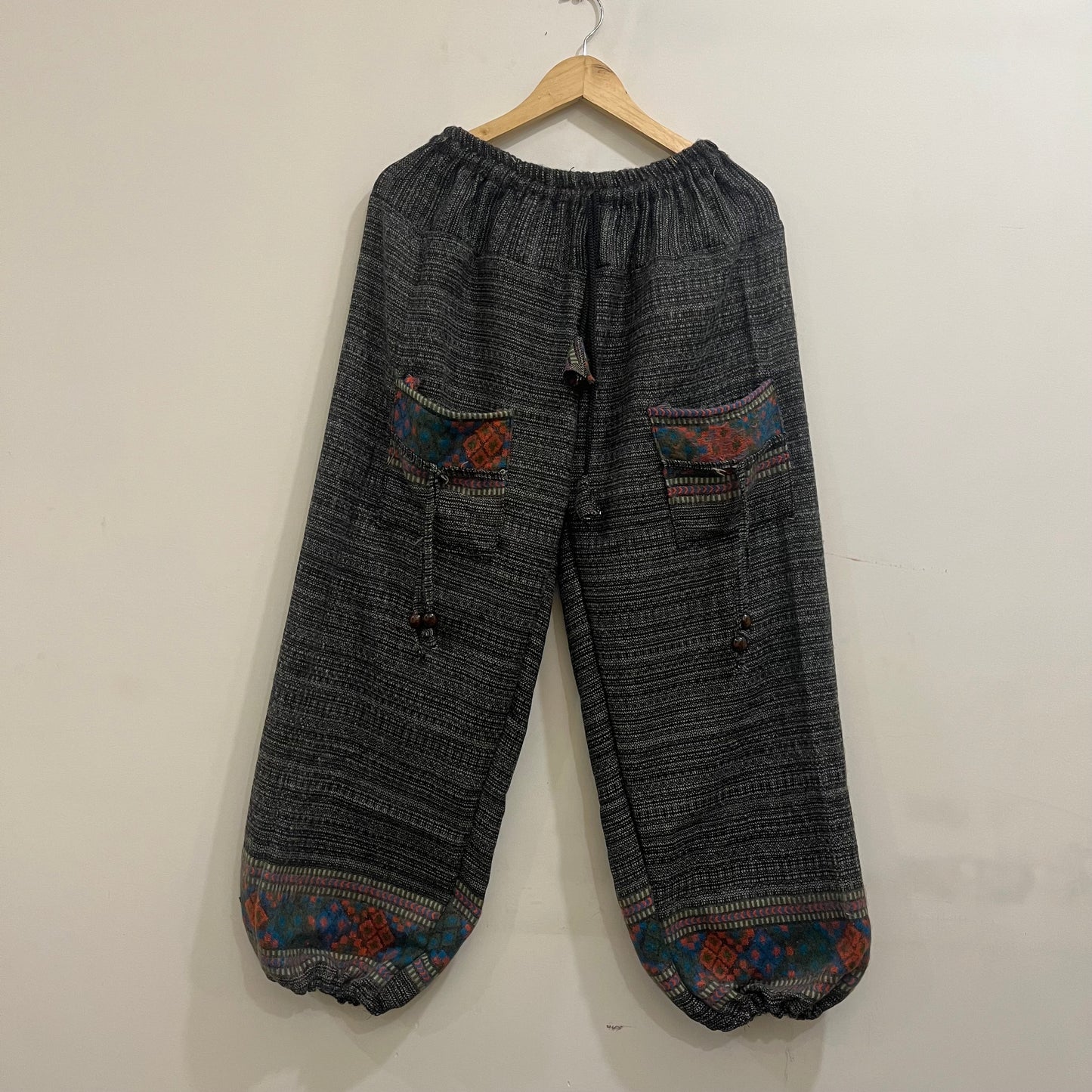 Woollen Pahadi Pants - Black