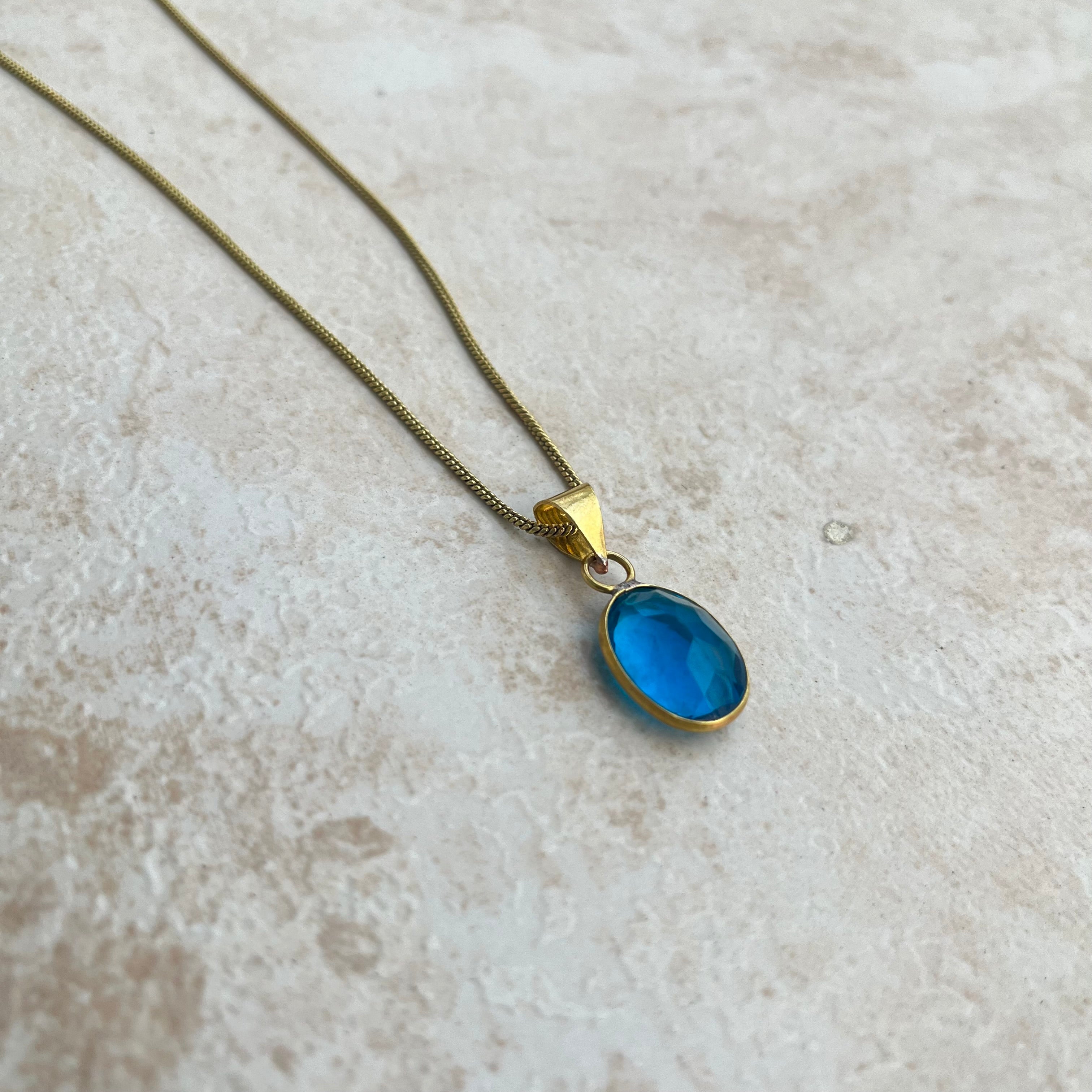 Blue Topaz Pendant & Chain