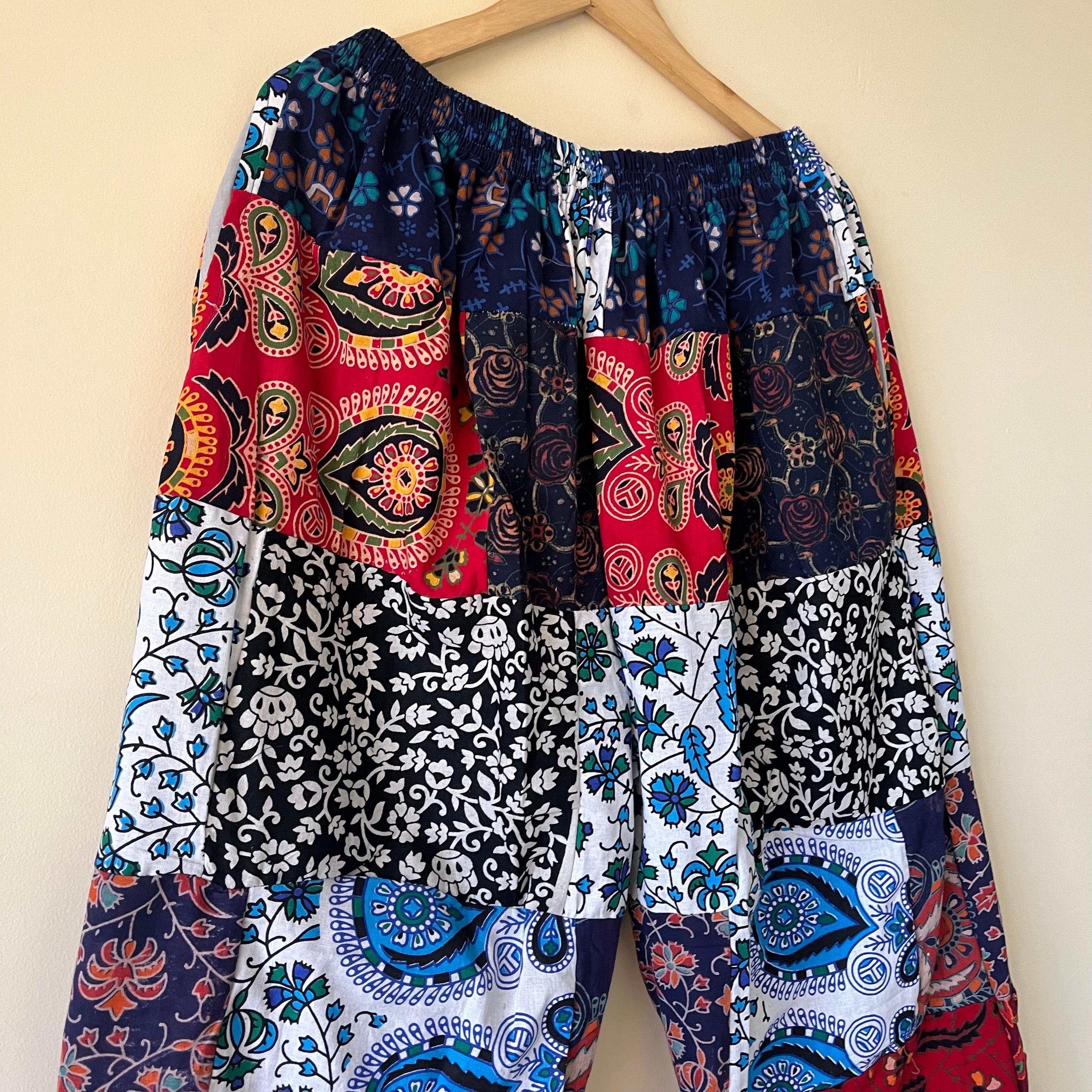 Cotton Patchwork  Pants- Mix Print (Palazzo Style)