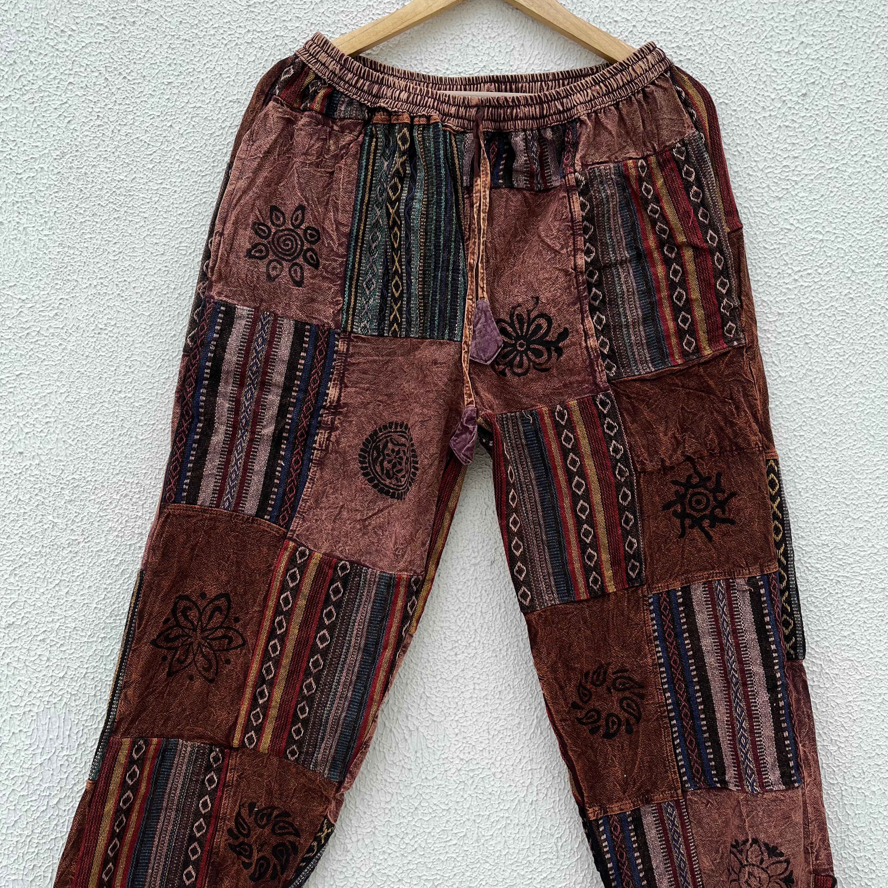 Himalayan Patchwork Pants - Coffee