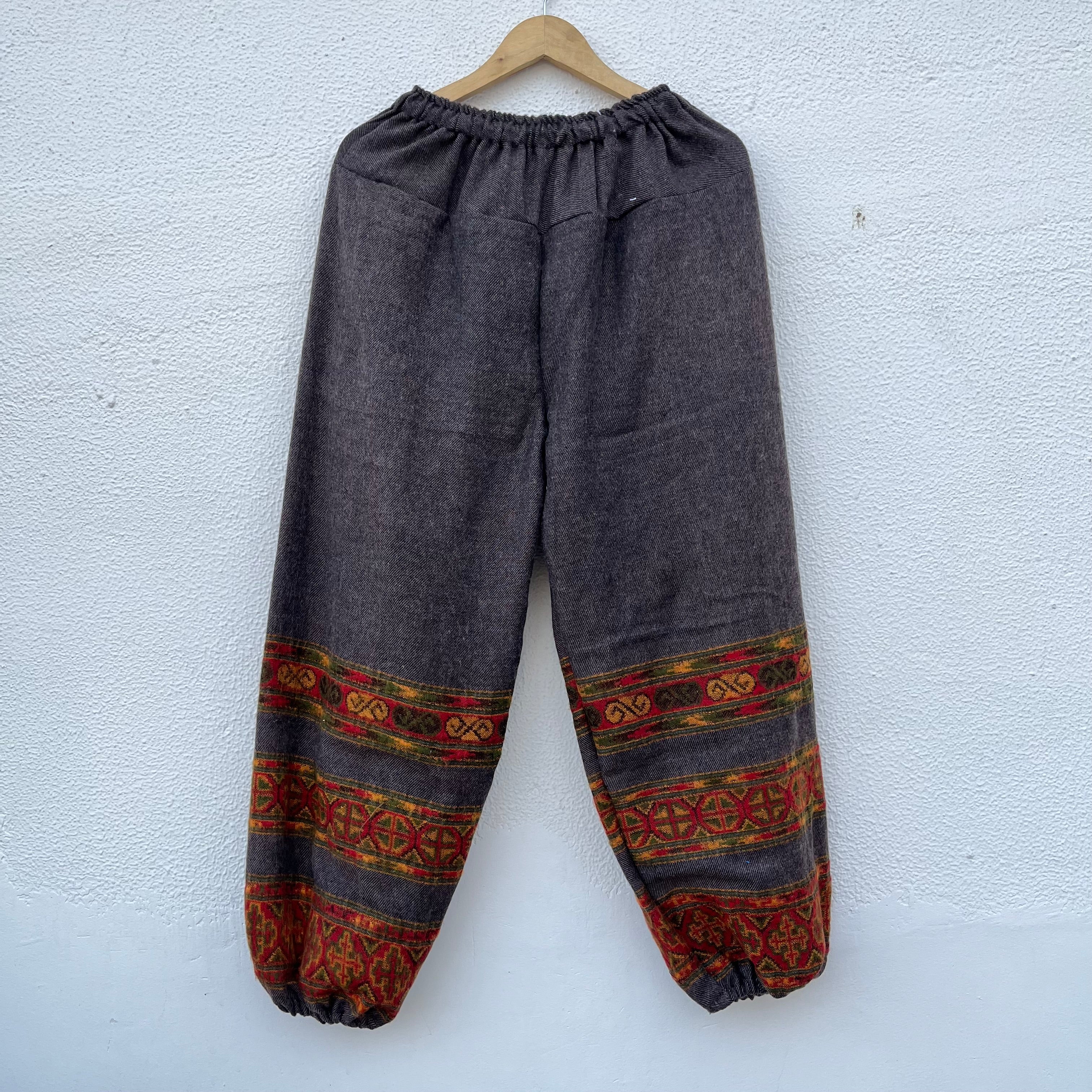 Woollen Kullu 3 Patti Pants- Purple