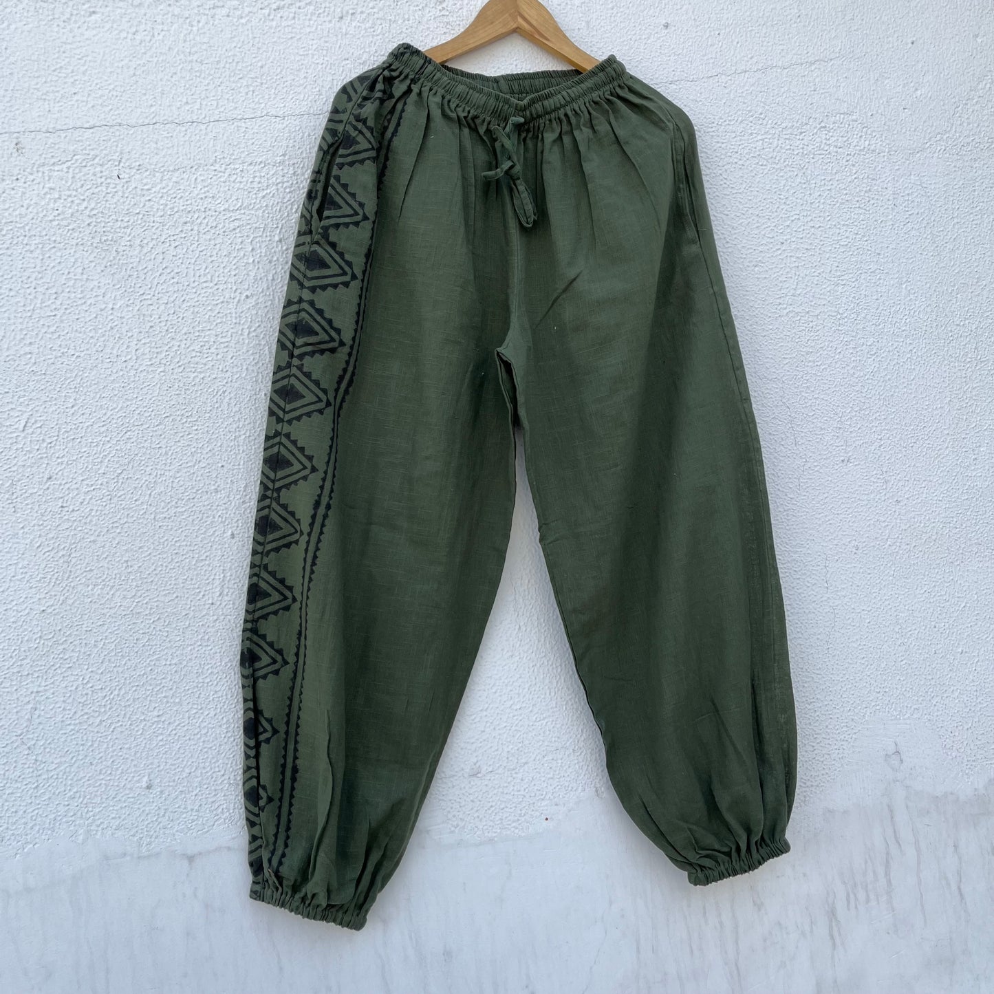 Moksha Cotton Pant- Forest Green