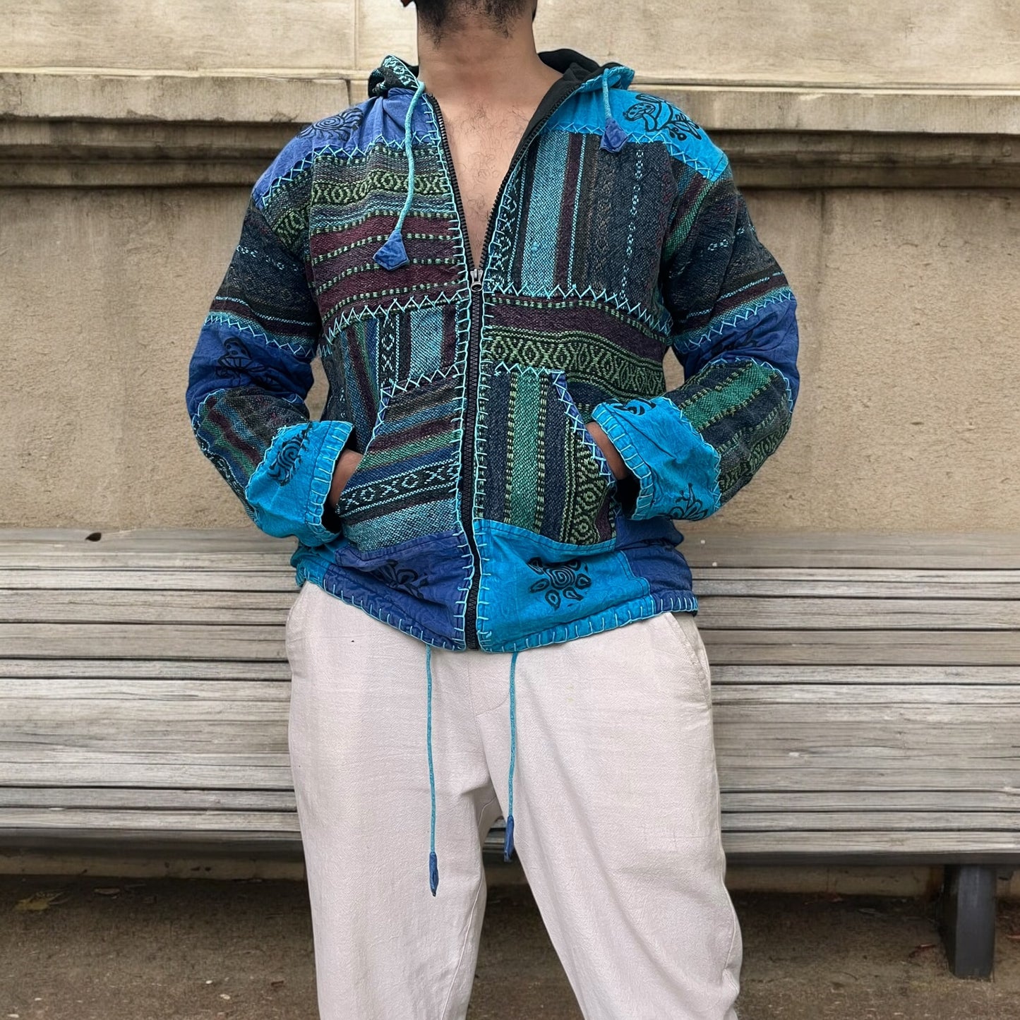 Himalayan Threads Jacket- Sea