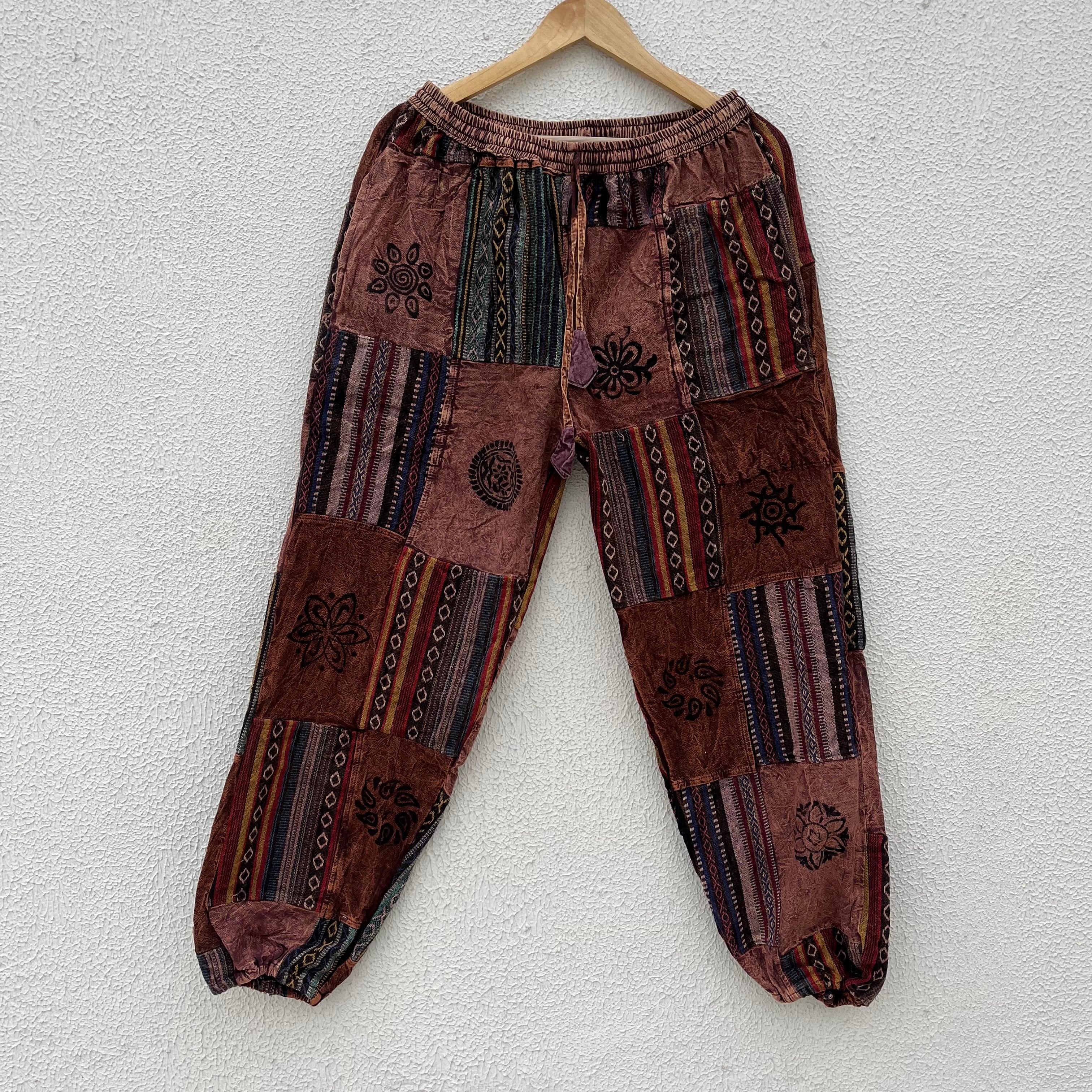 Himalayan Patchwork Pants - Coffee