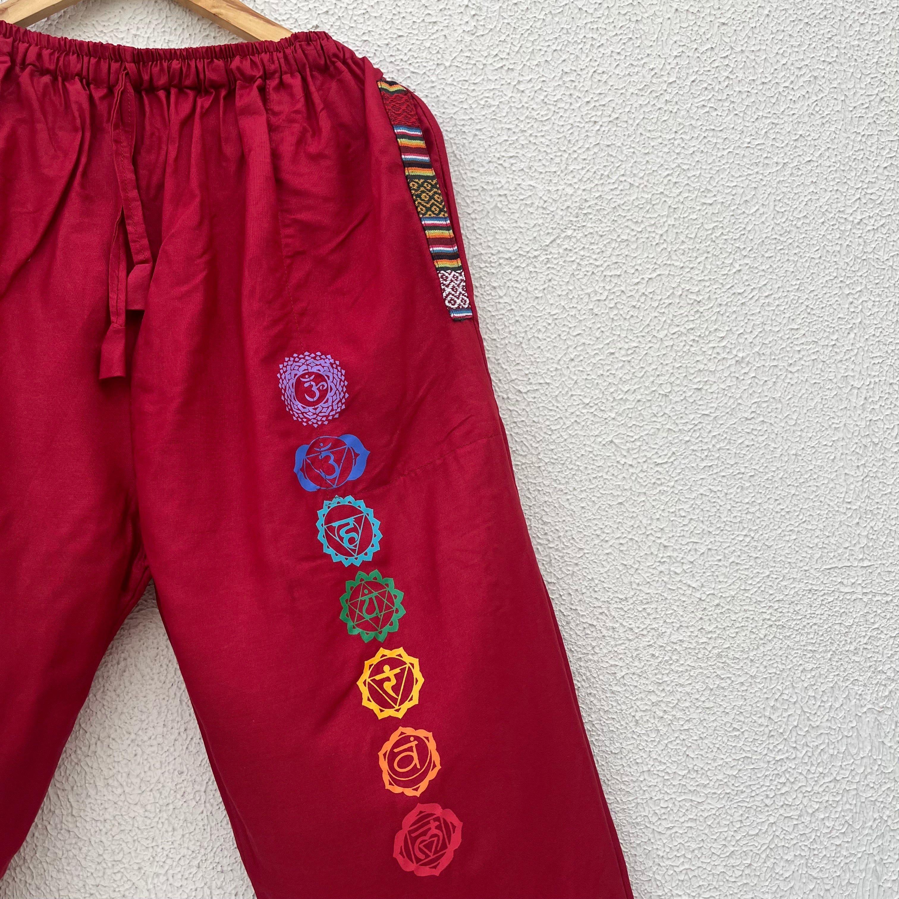 7 Chakra Pants - Maroon (Multicolour)
