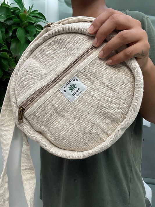 Round Sling Bag - Beige