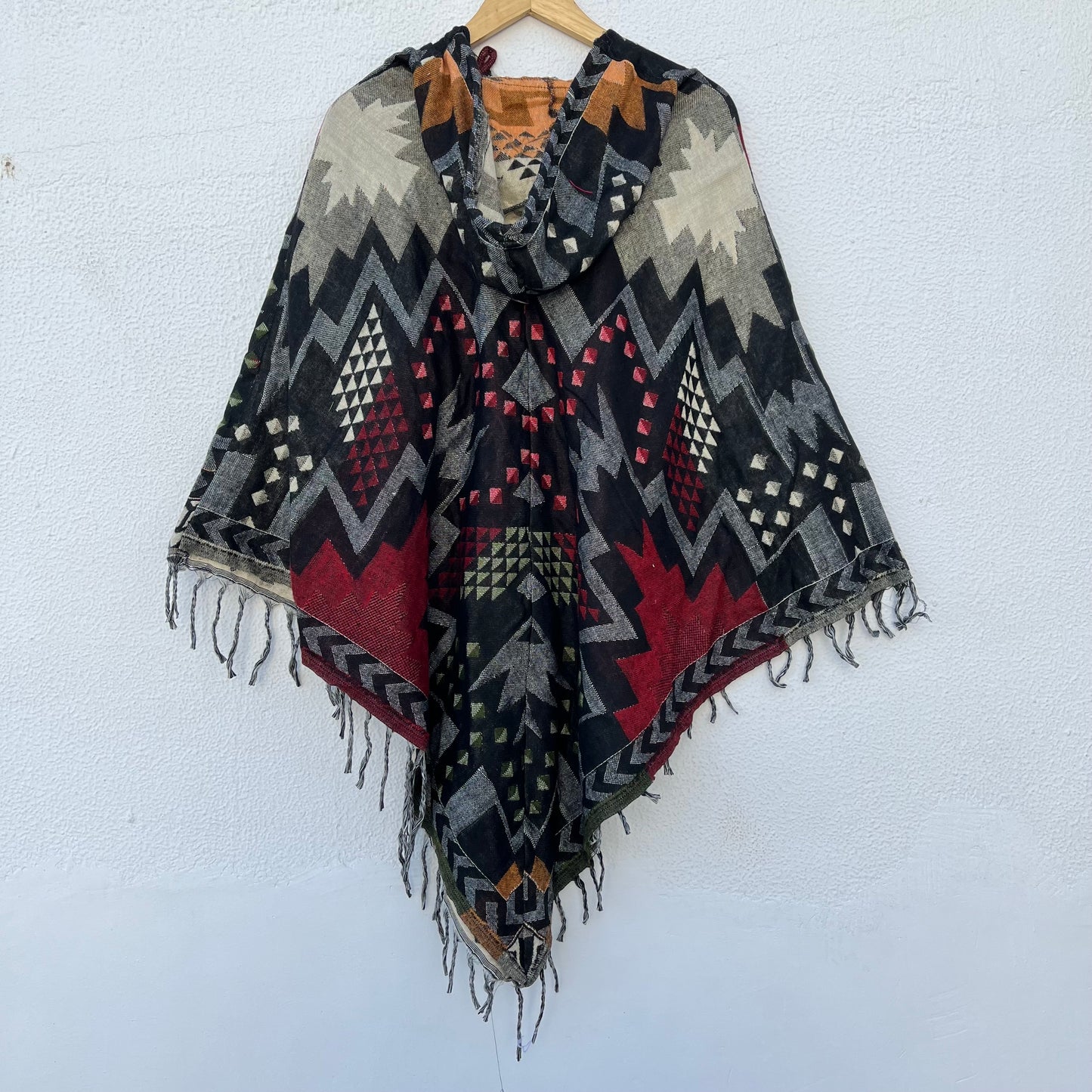 Pahadi Printed Poncho With Hood