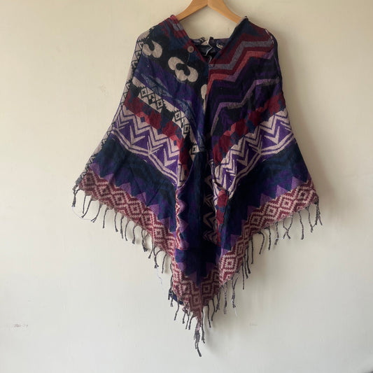 Pahadi Printed Poncho With Hood