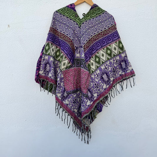 Pahadi Printed Poncho With Hood