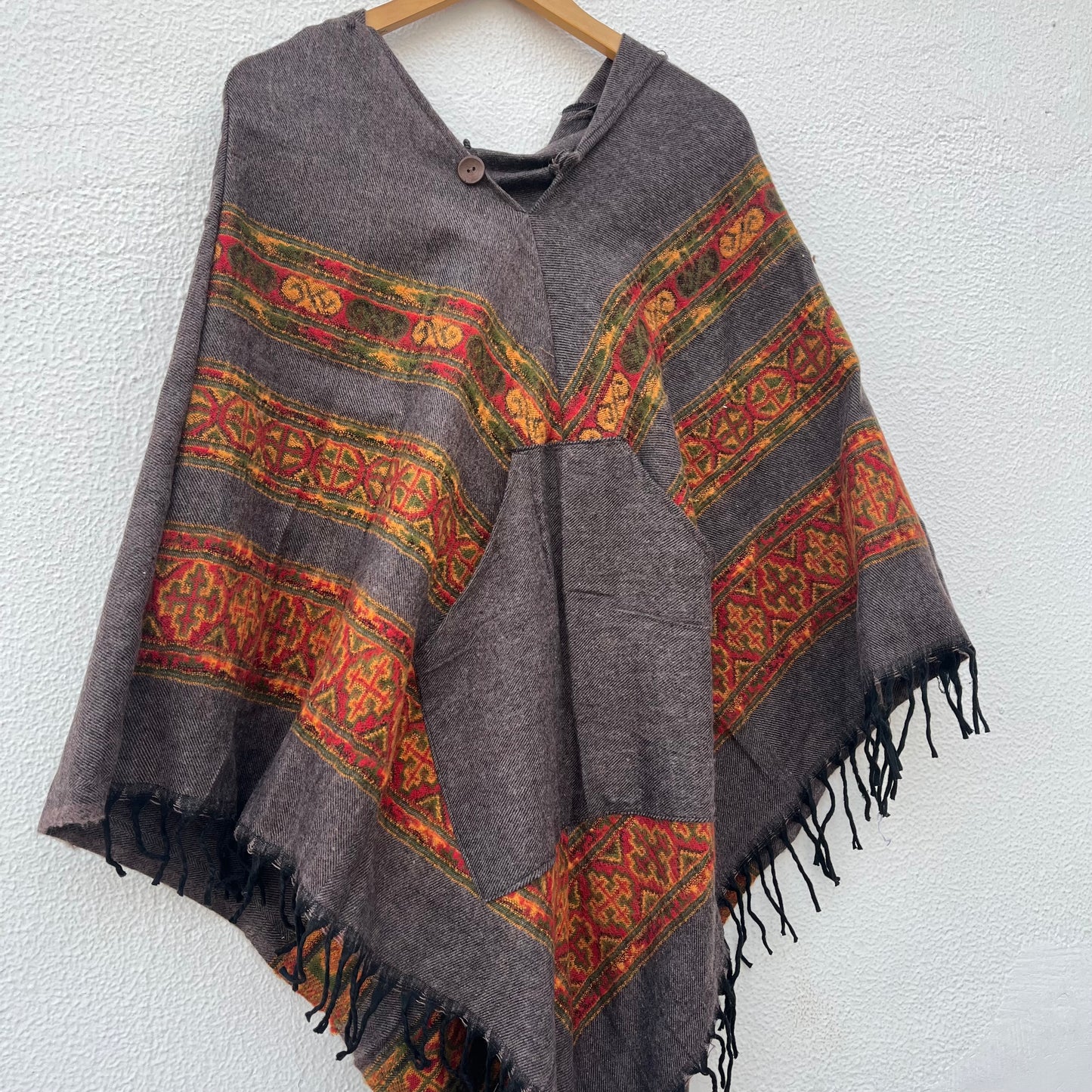 Pahadi Poncho 3 Patti with Hood - Purple